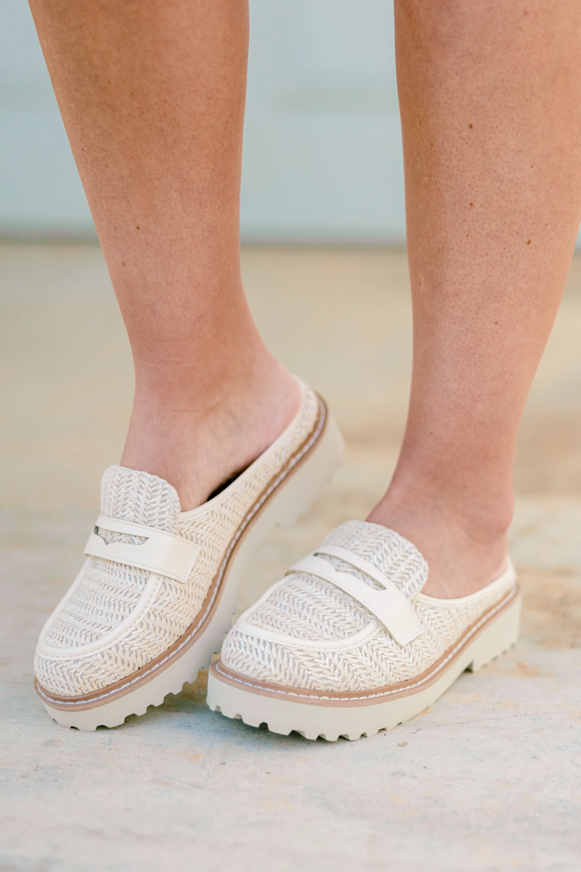 Golden Weave Mules, Natural - Weilaico