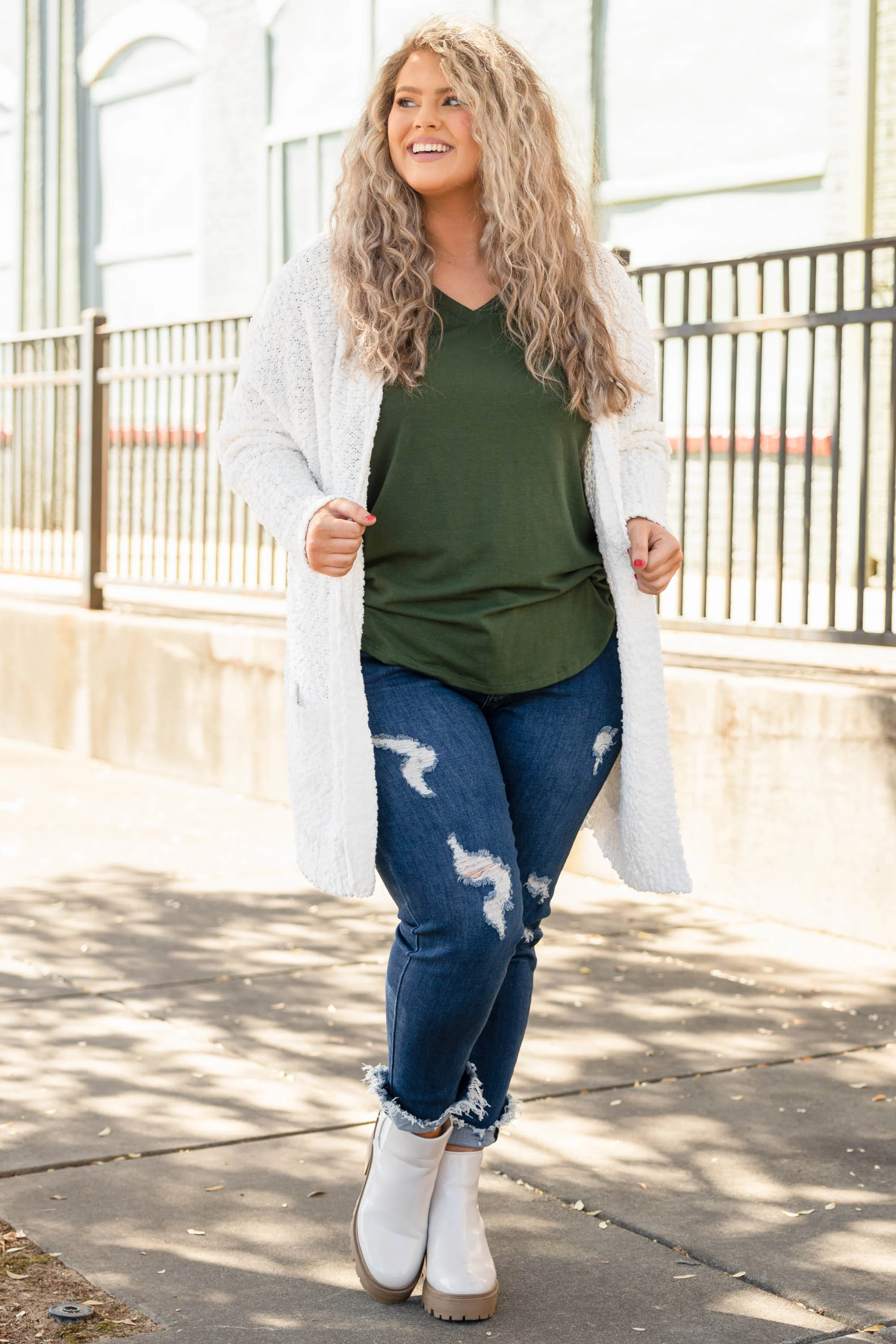 Confident Decisions Cardigan, White - Weilaico