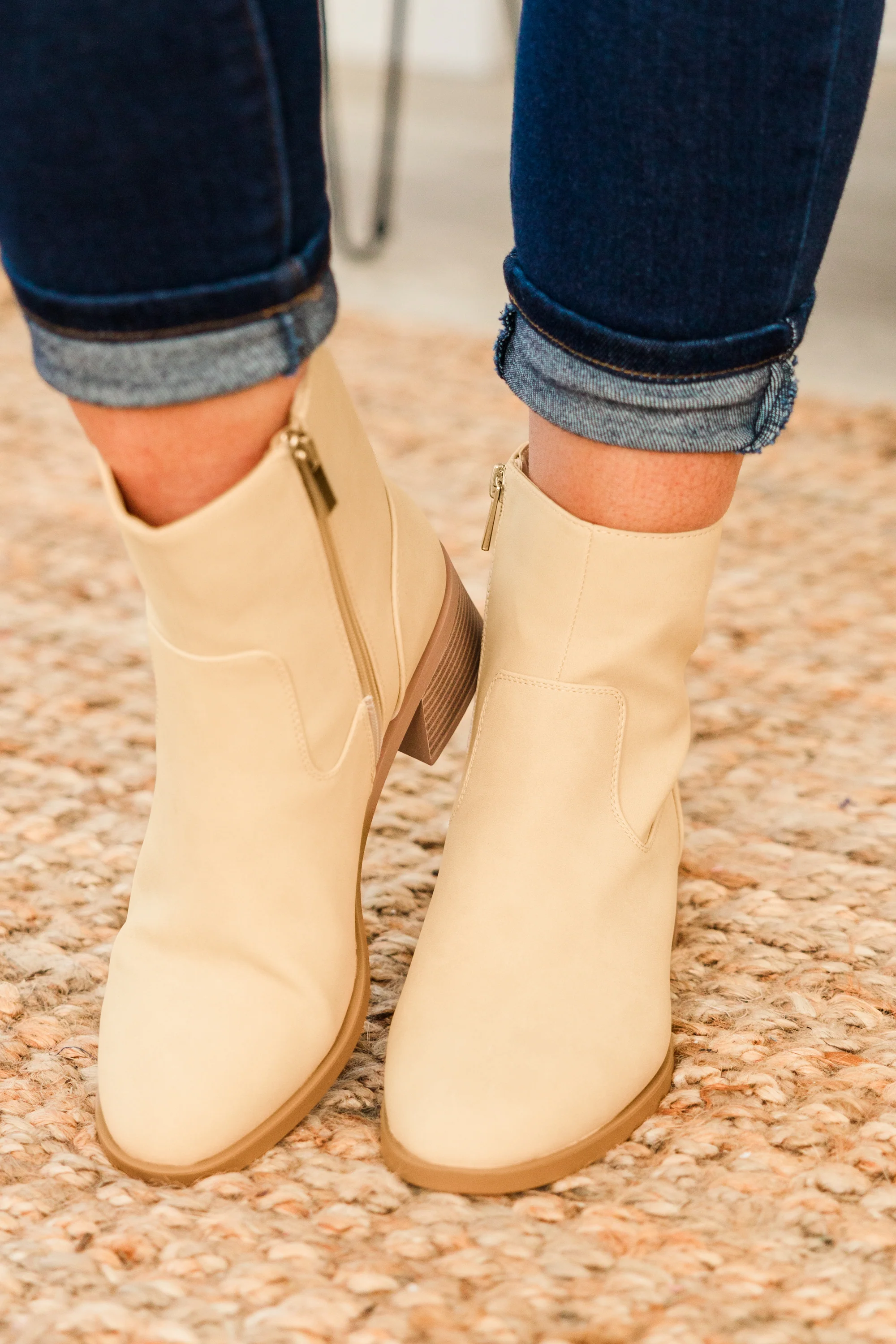 Sapphire Twilight Booties, Beige - Weilaico