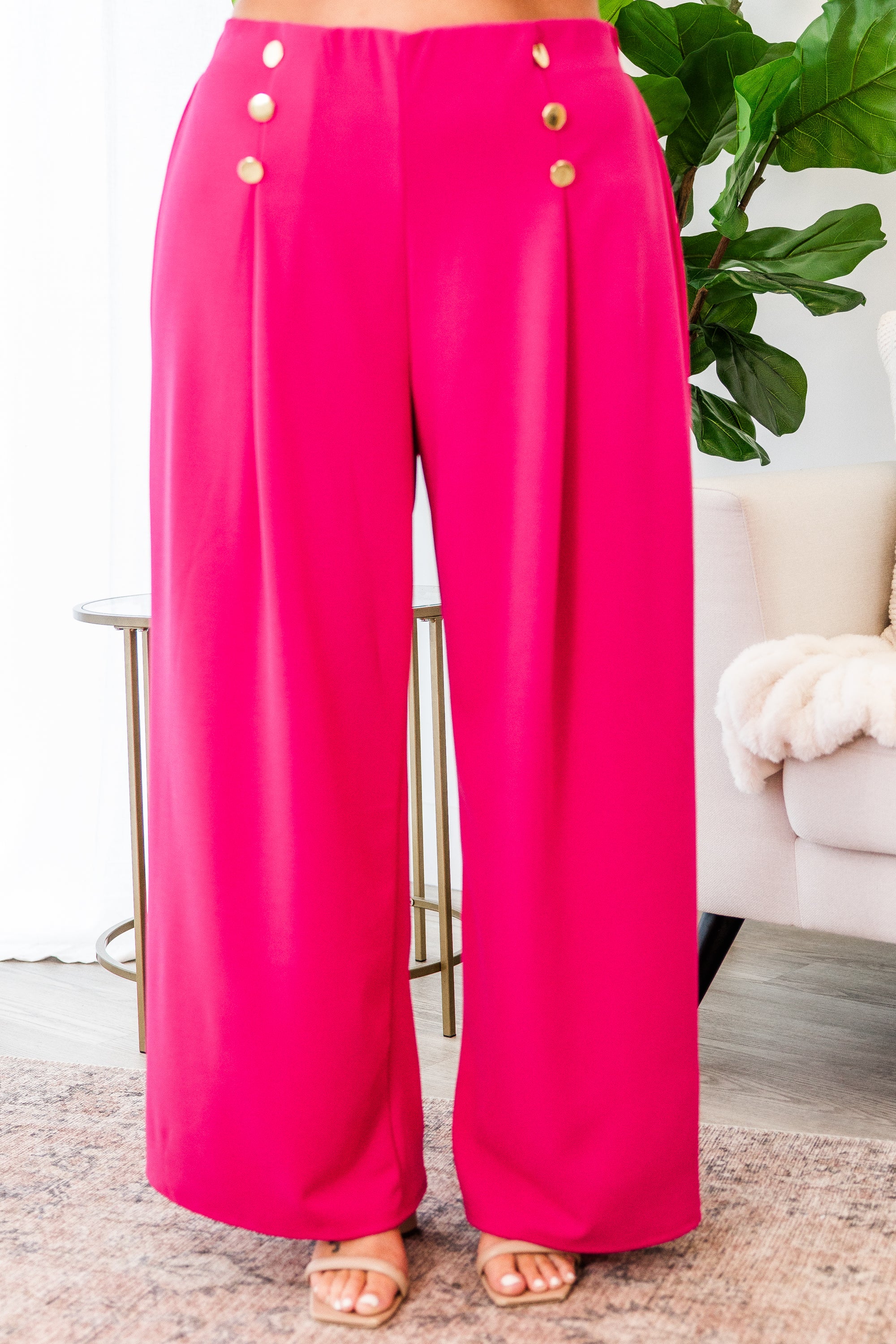 Never Be Outdone Pants, Fuchsia - Weilaico