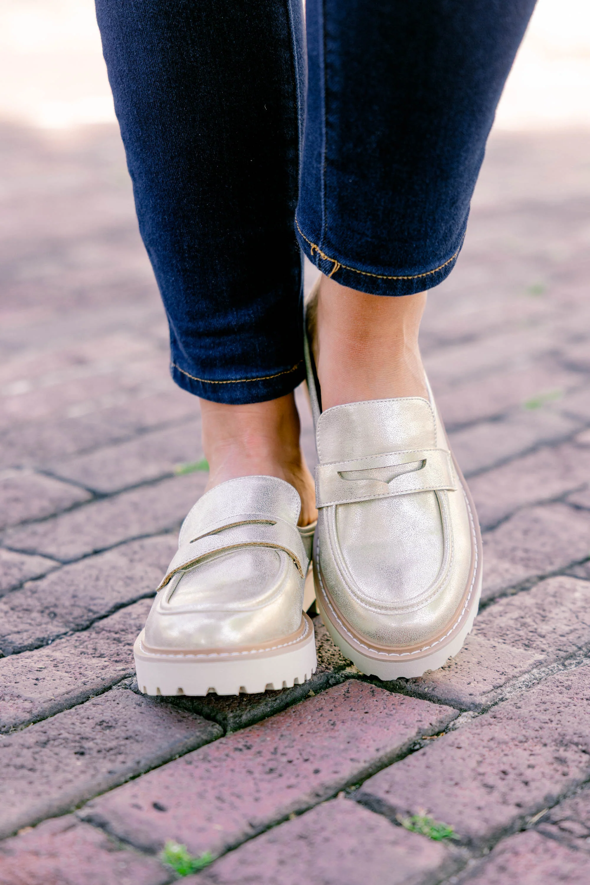 Fire For You Loafers, Gold - Weilaico