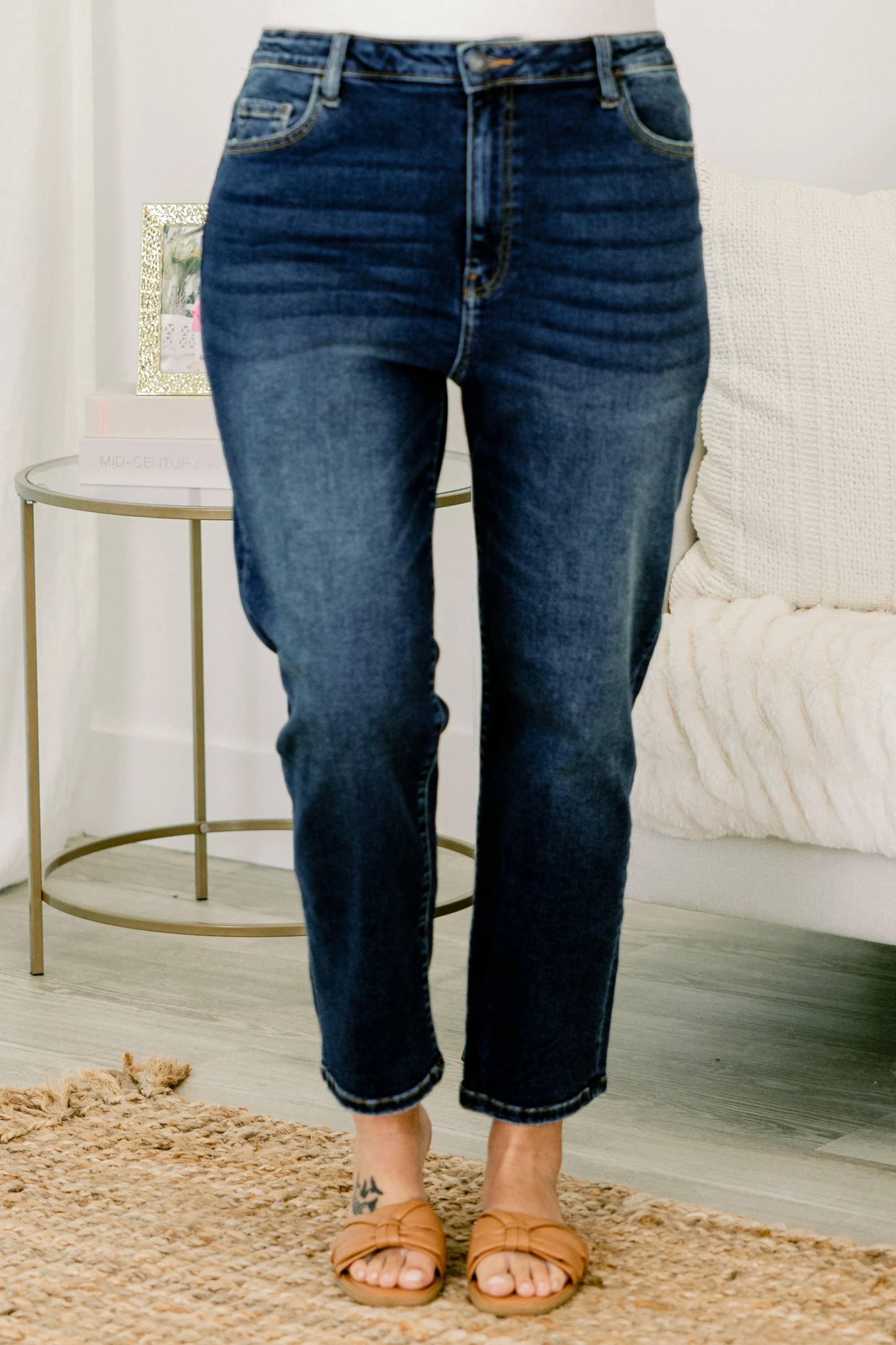 Just Like Fate Jeans, Dark Wash - Weilaico