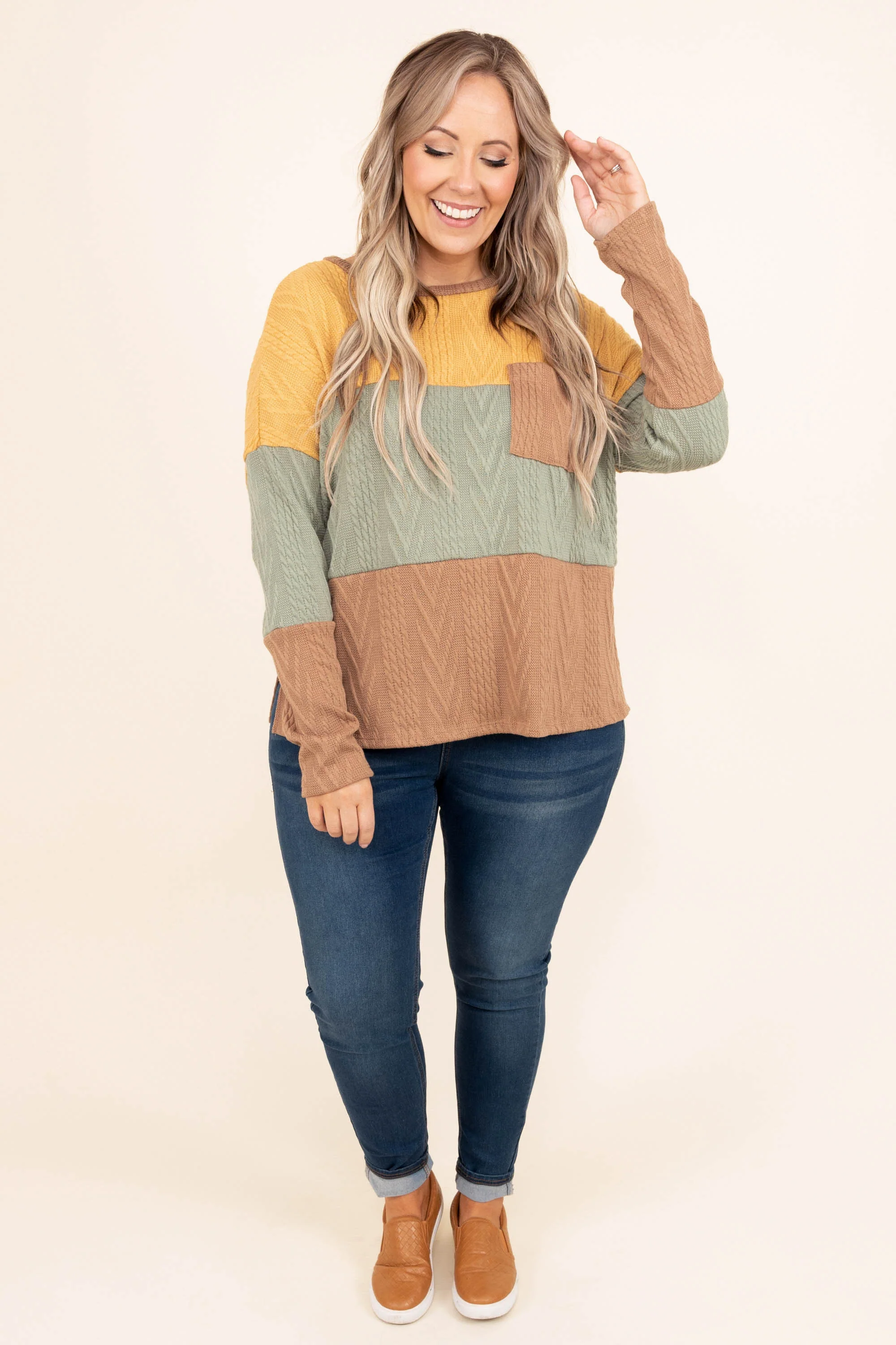 Someone To Believe In Sweater, Mustard - Weilaico