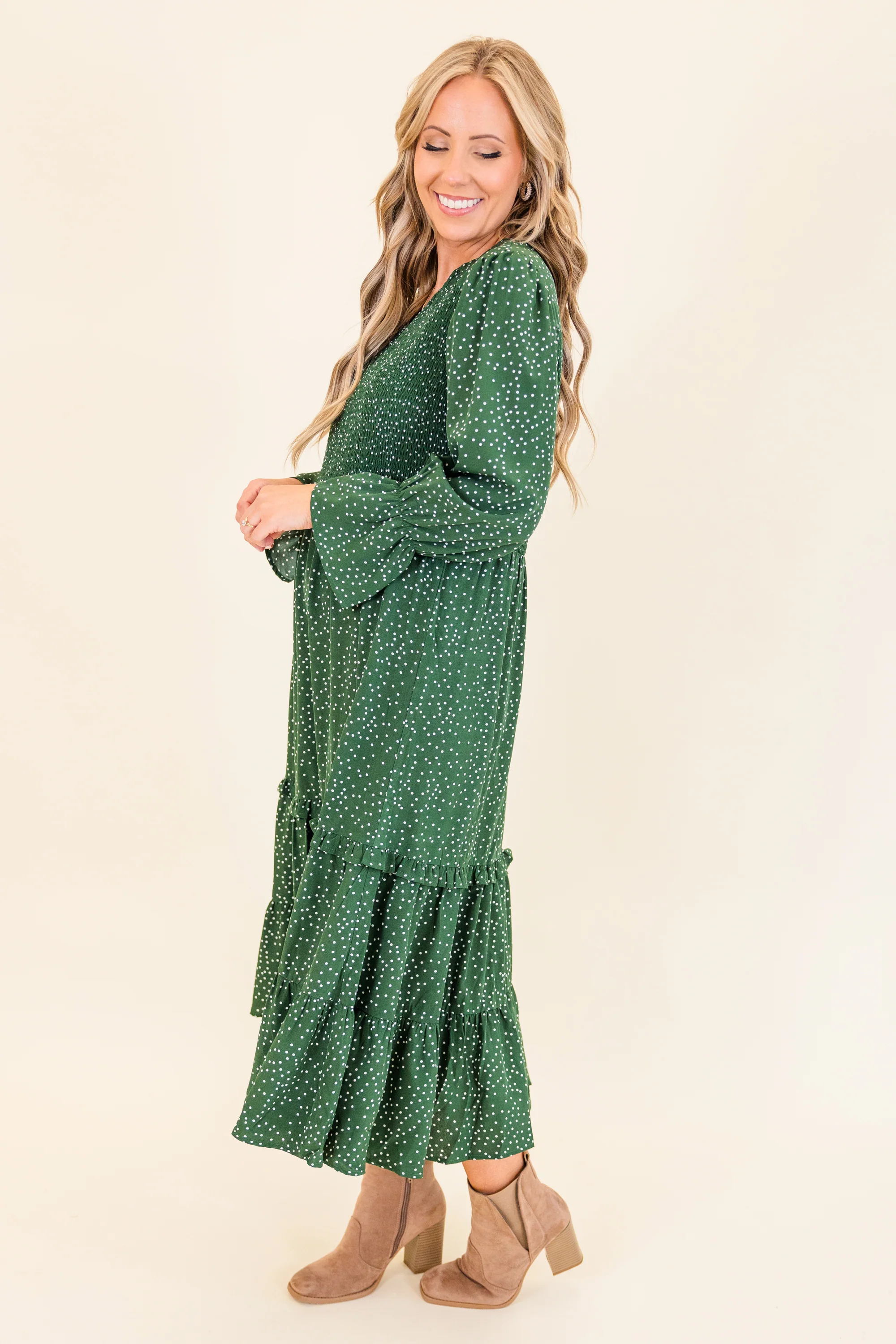 Montana Mornings Dress, Hunter Green - Weilaico