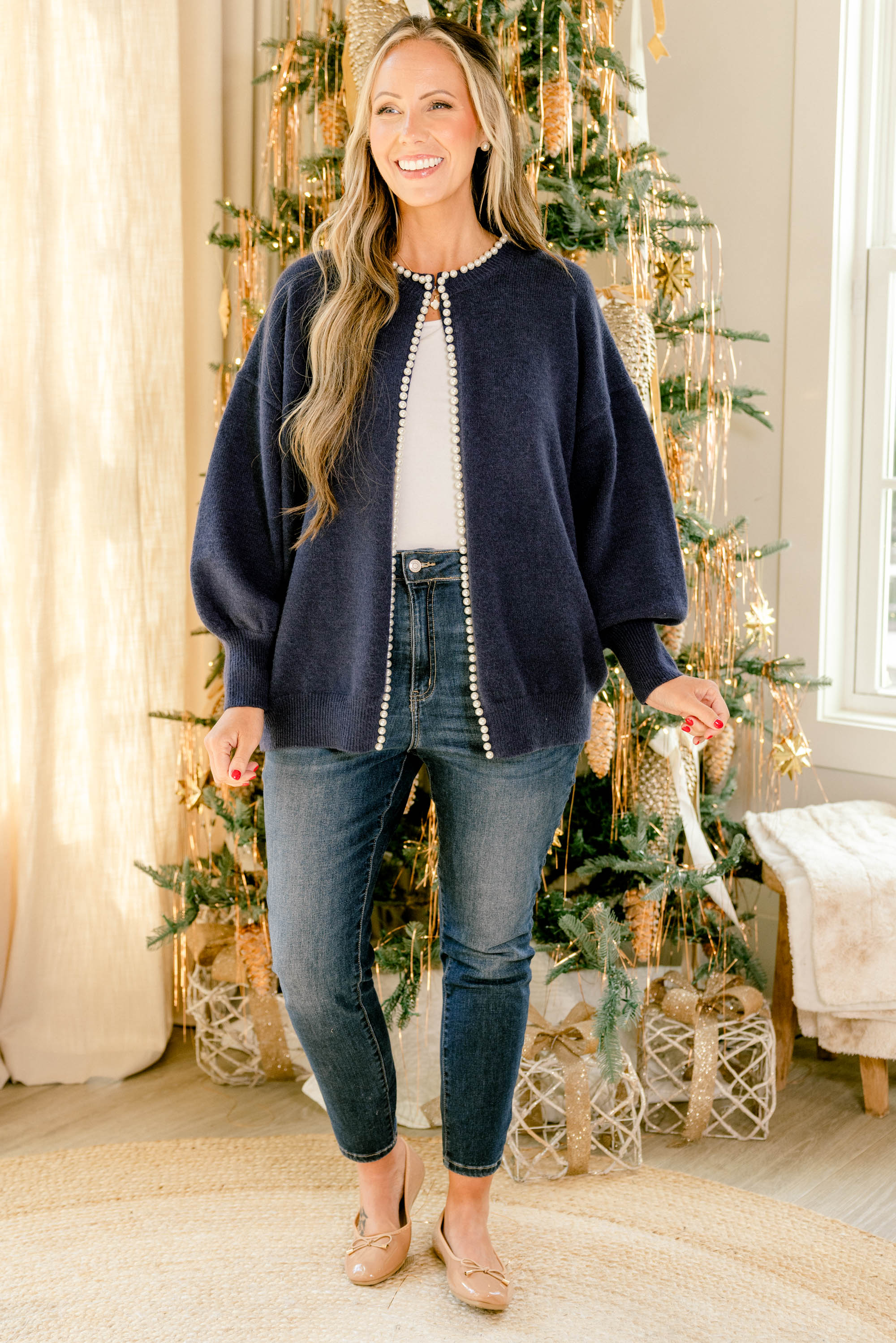 Left At That Cardigan, Navy - Weilaico