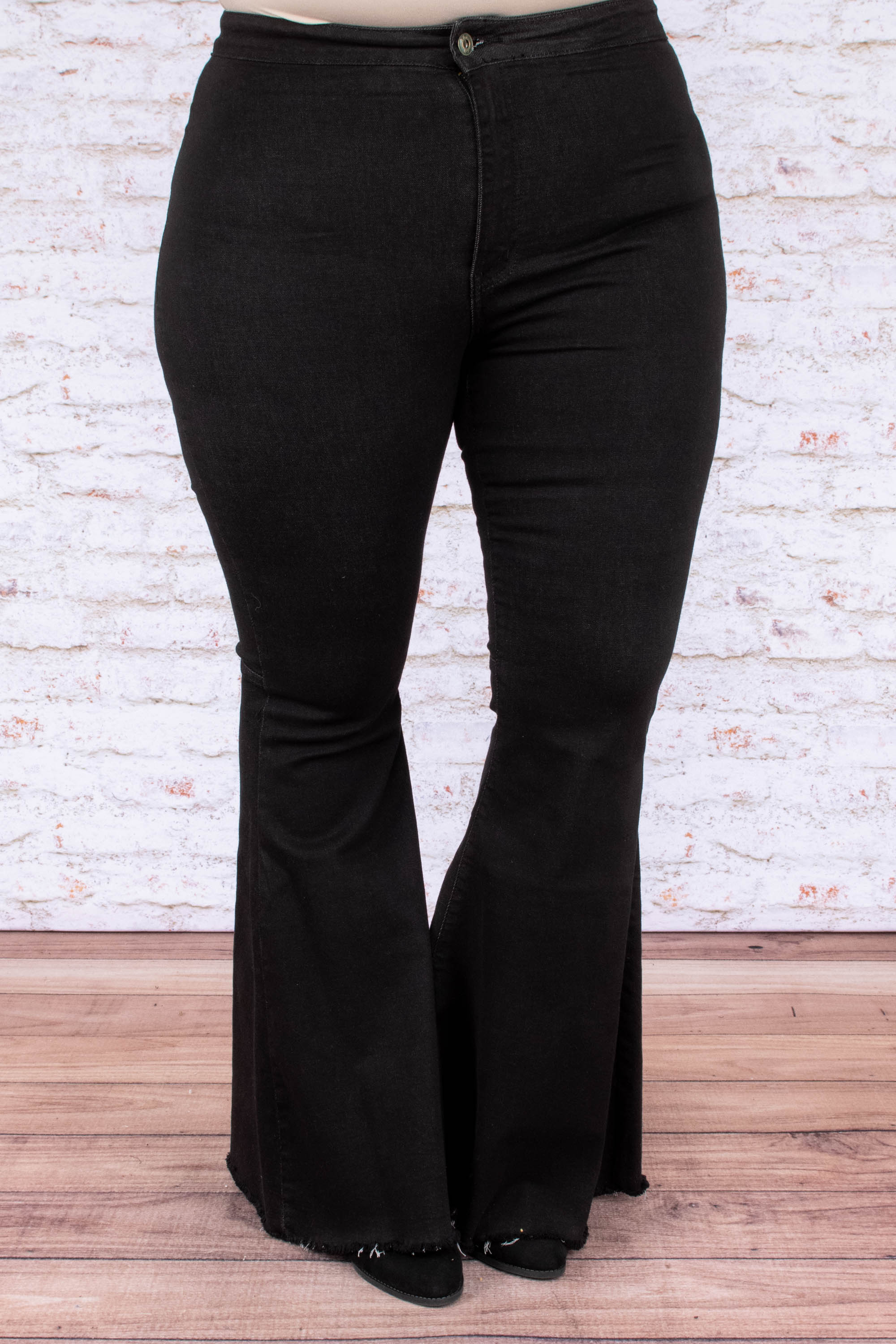 Day Trippin' Flare Jeans, Black - Weilaico