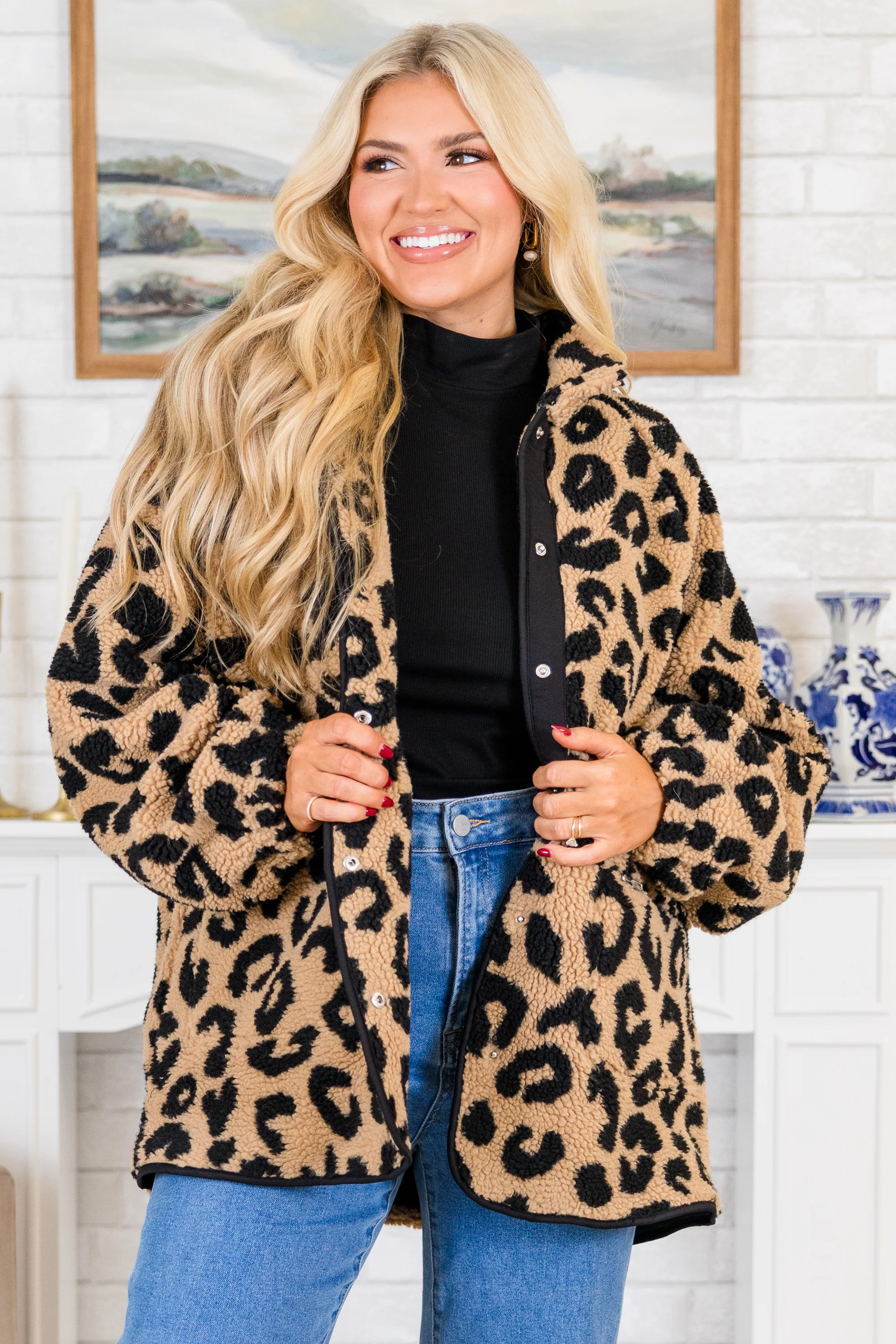 Spots Of Life Coat, Black - Weilaico