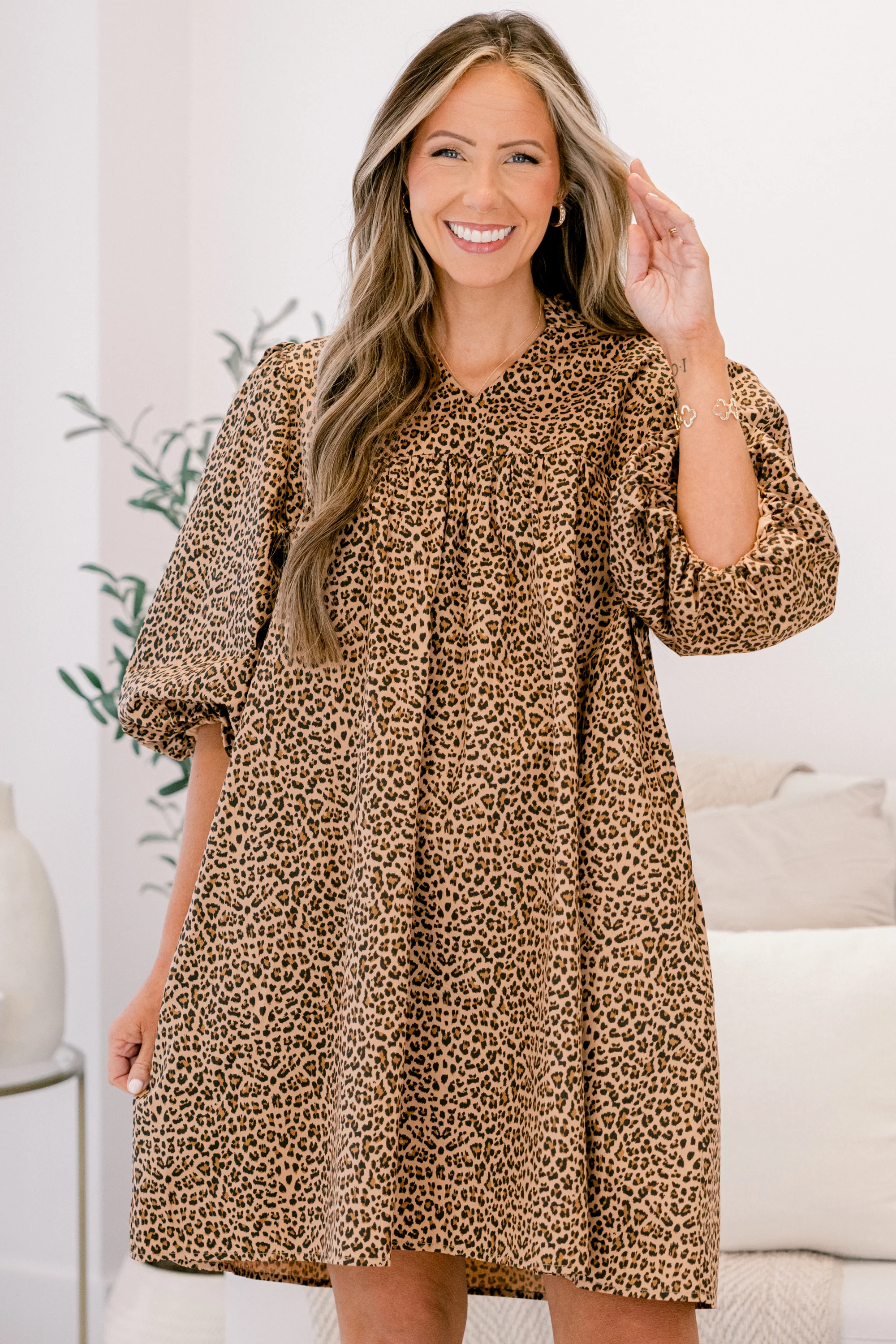 Tell Me Everything Dress, Leopard - Weilaico