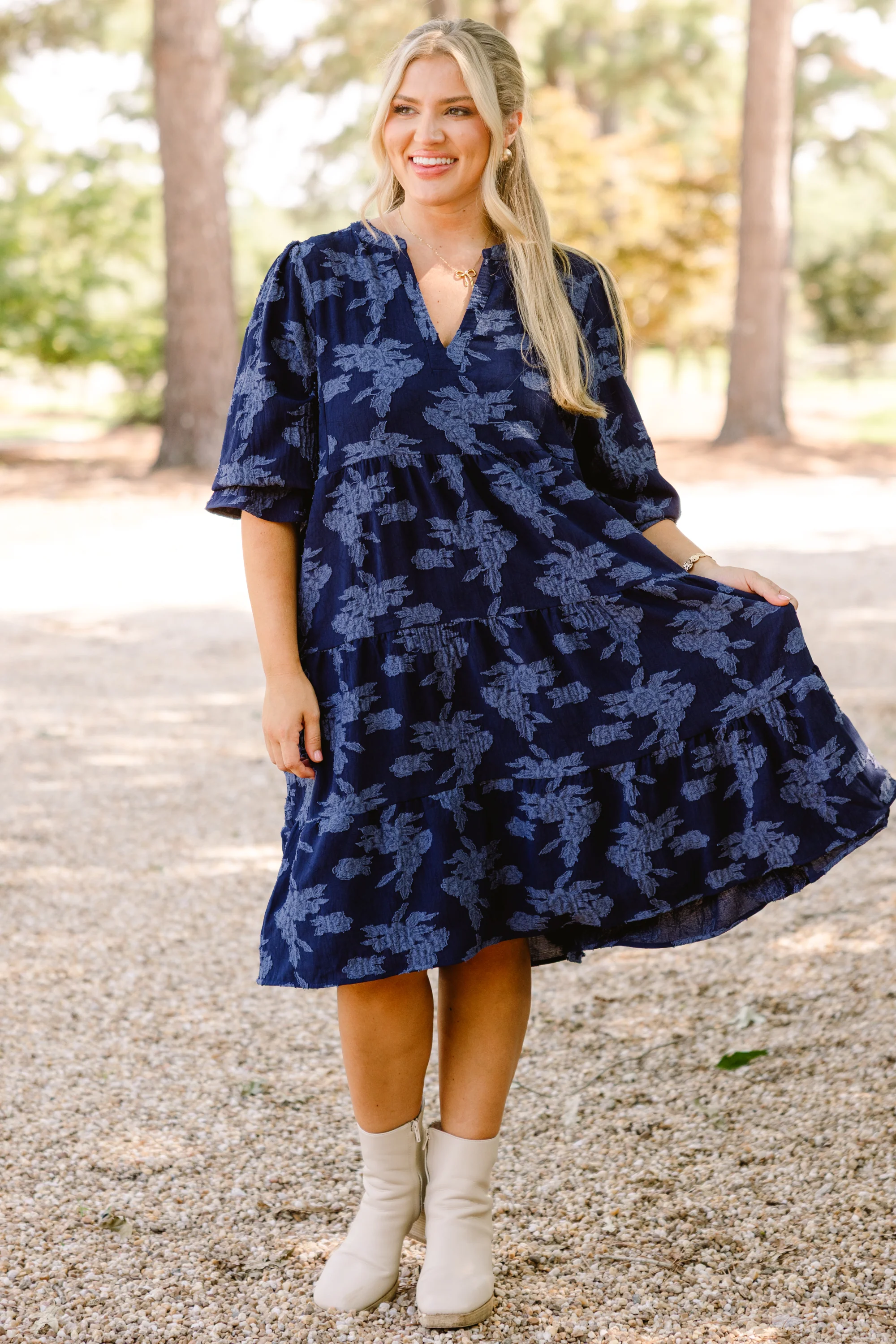 What You Know Dress, Navy Twilight - Weilaico