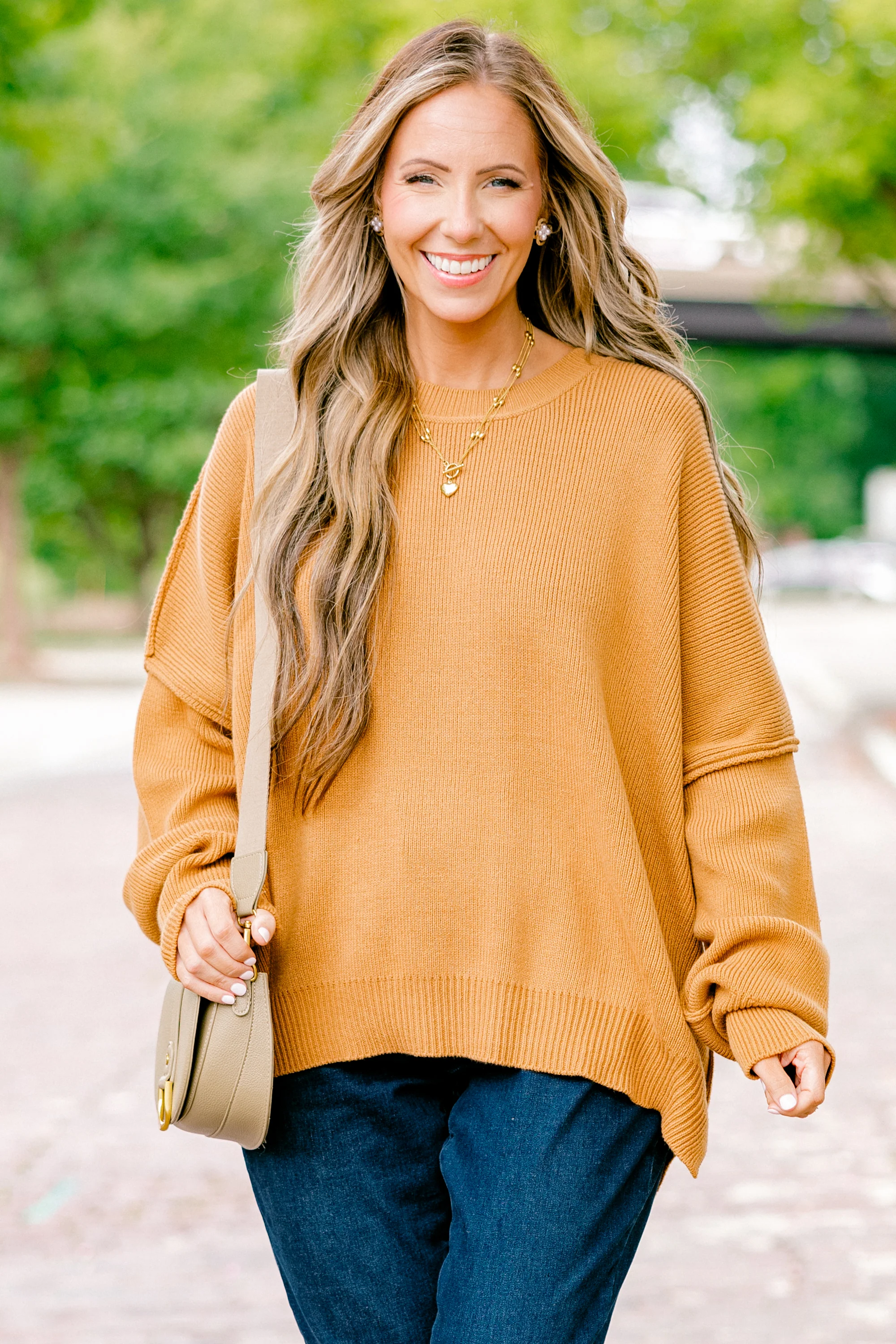 Magically Perfect Sweater, Camel - Weilaico