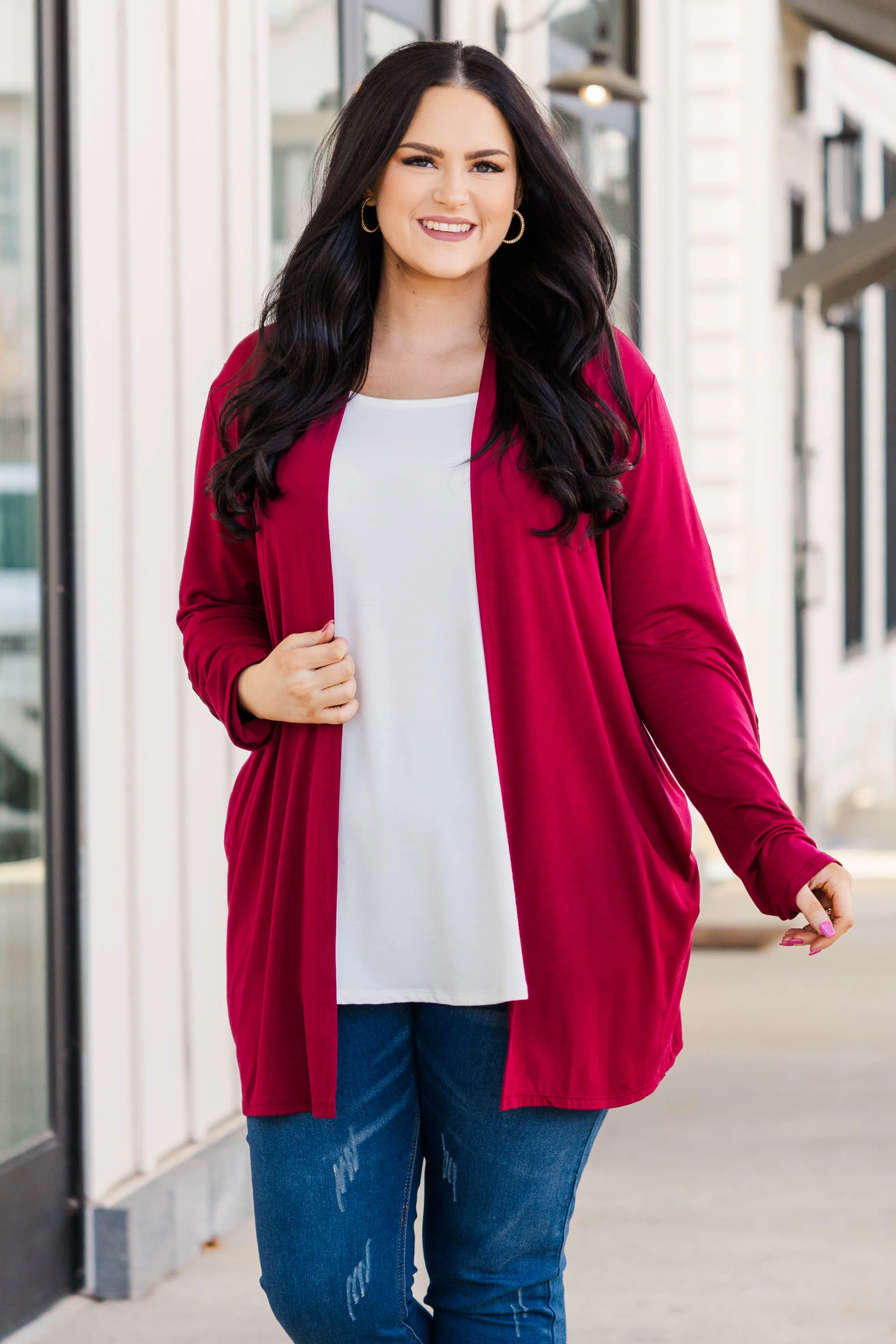 Bunny Wishes Cardigan, Burgundy - Weilaico