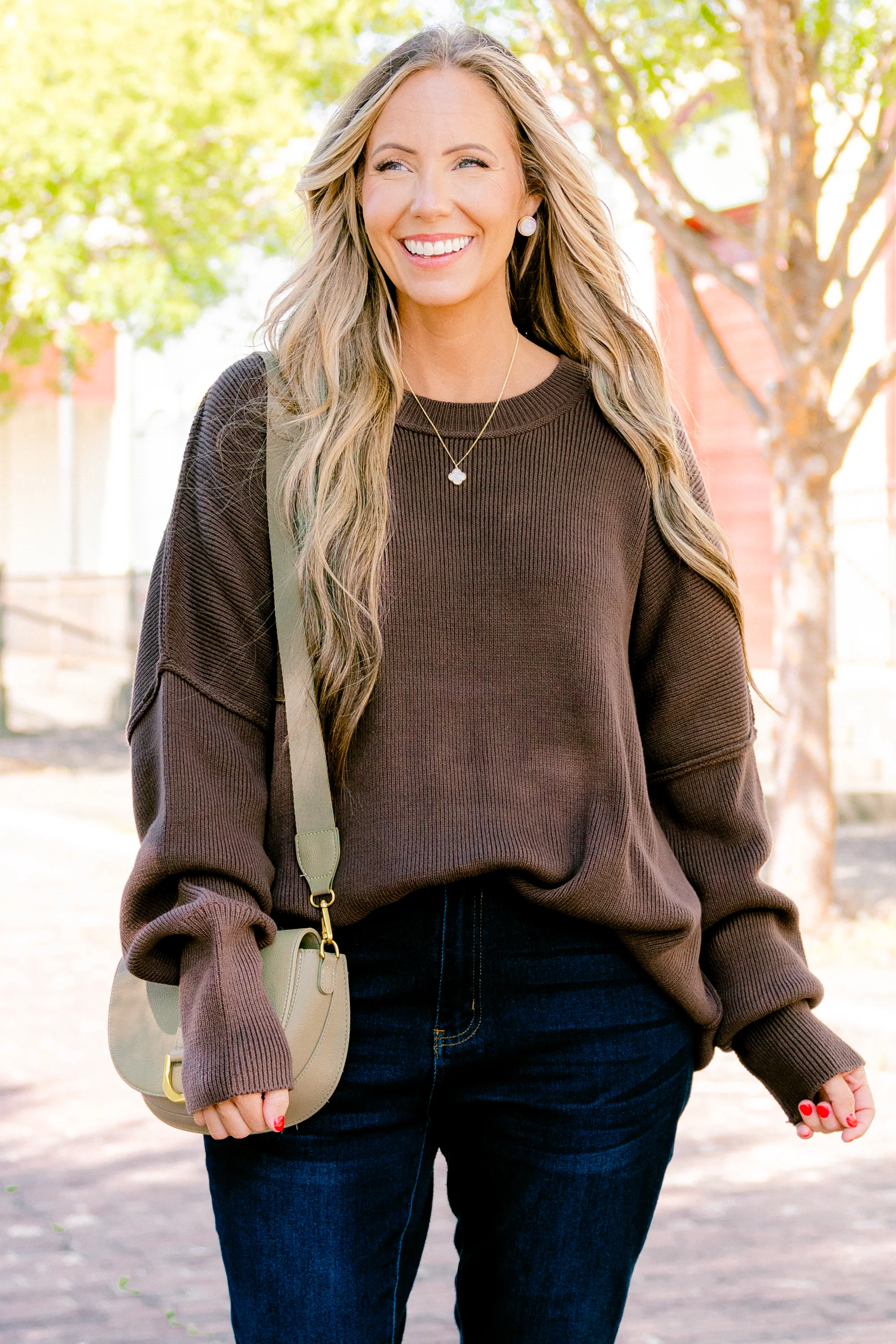 Magically Perfect Sweater, Mocha - Weilaico