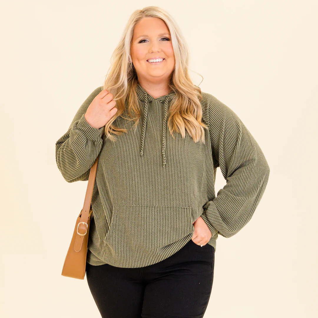 Fireside Cozy Hoodie, Olive - Weilaico