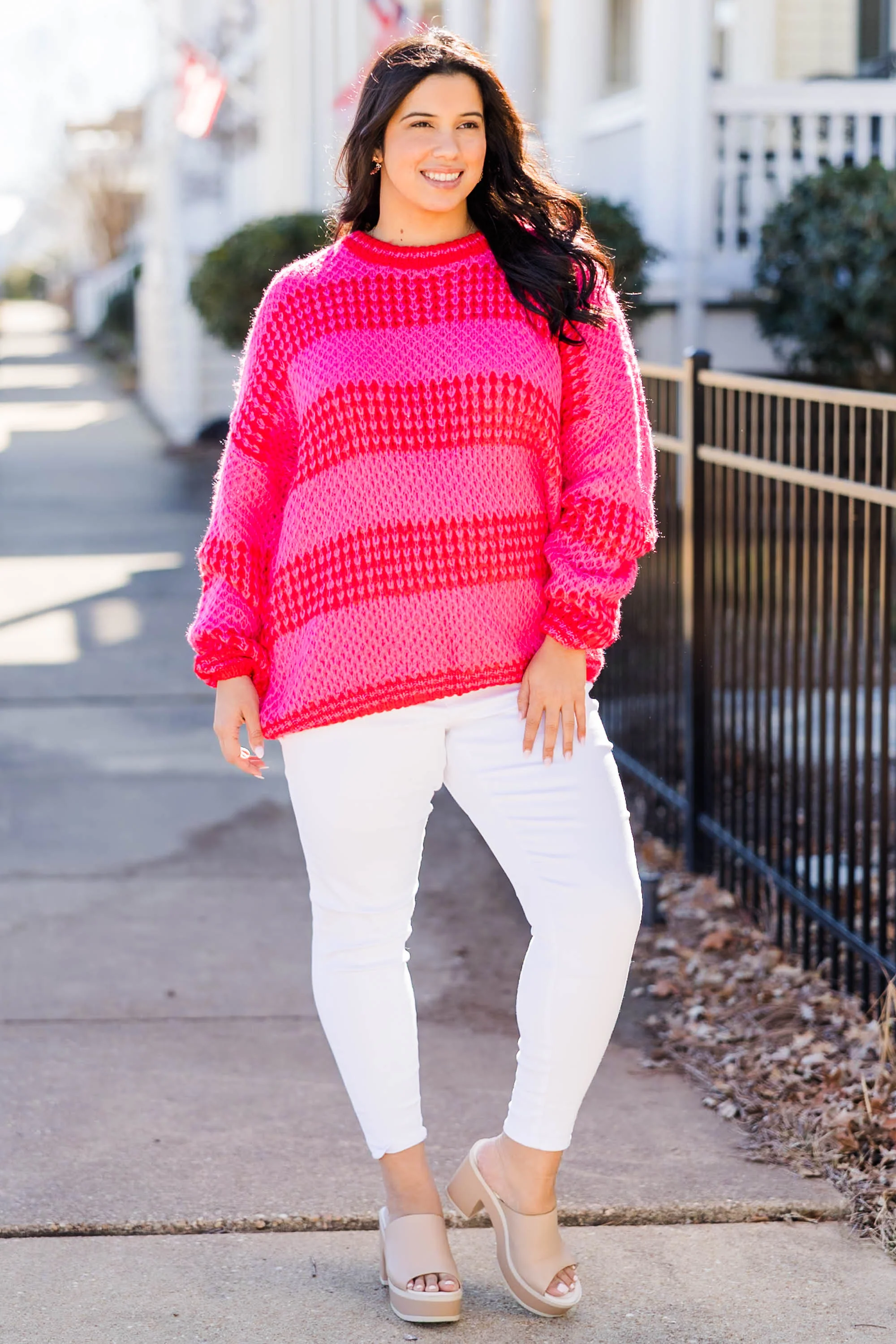 Beneath The Cherry Blossoms Sweater, Pink - Weilaico