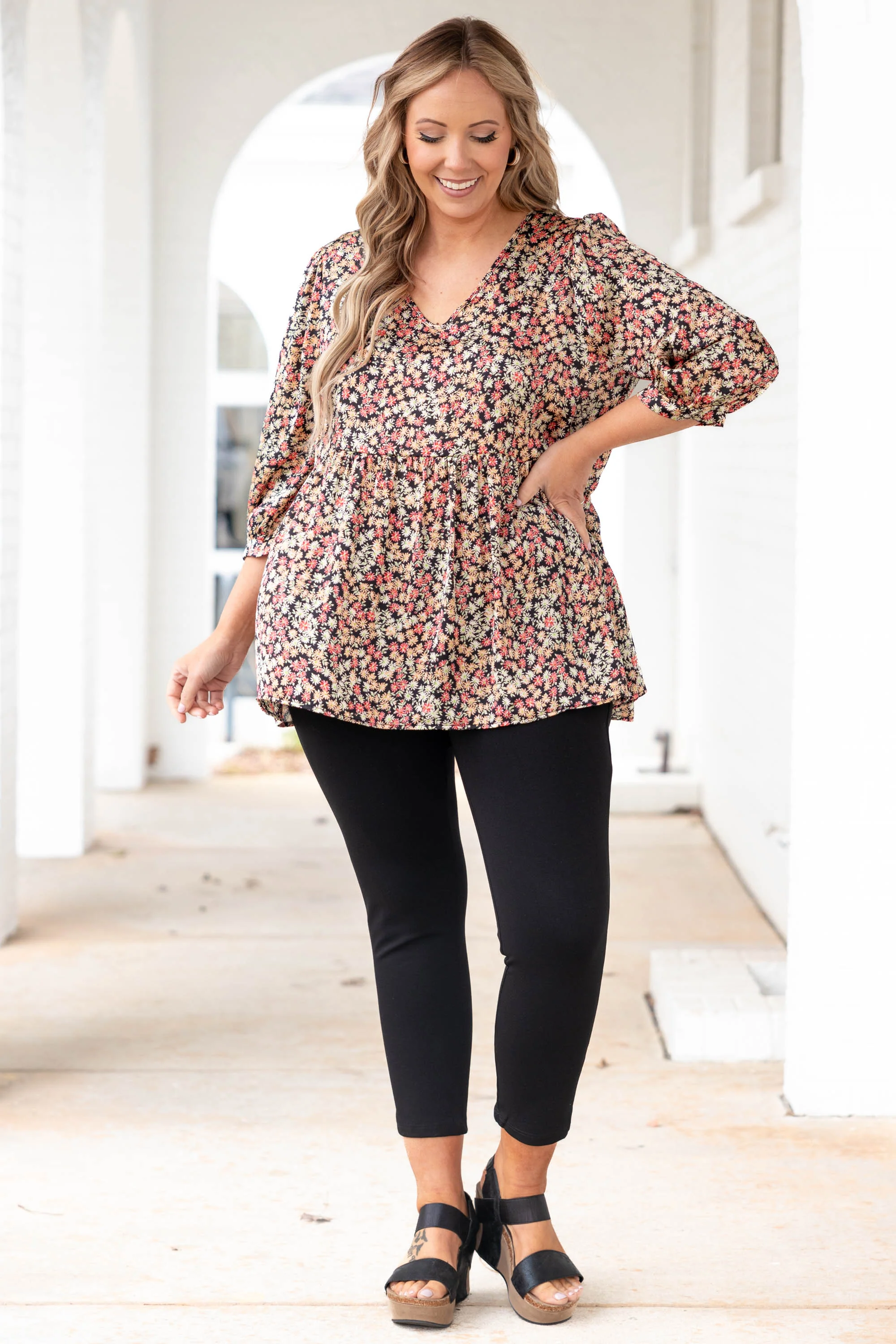 Exploring Gardens Top, Black - Weilaico