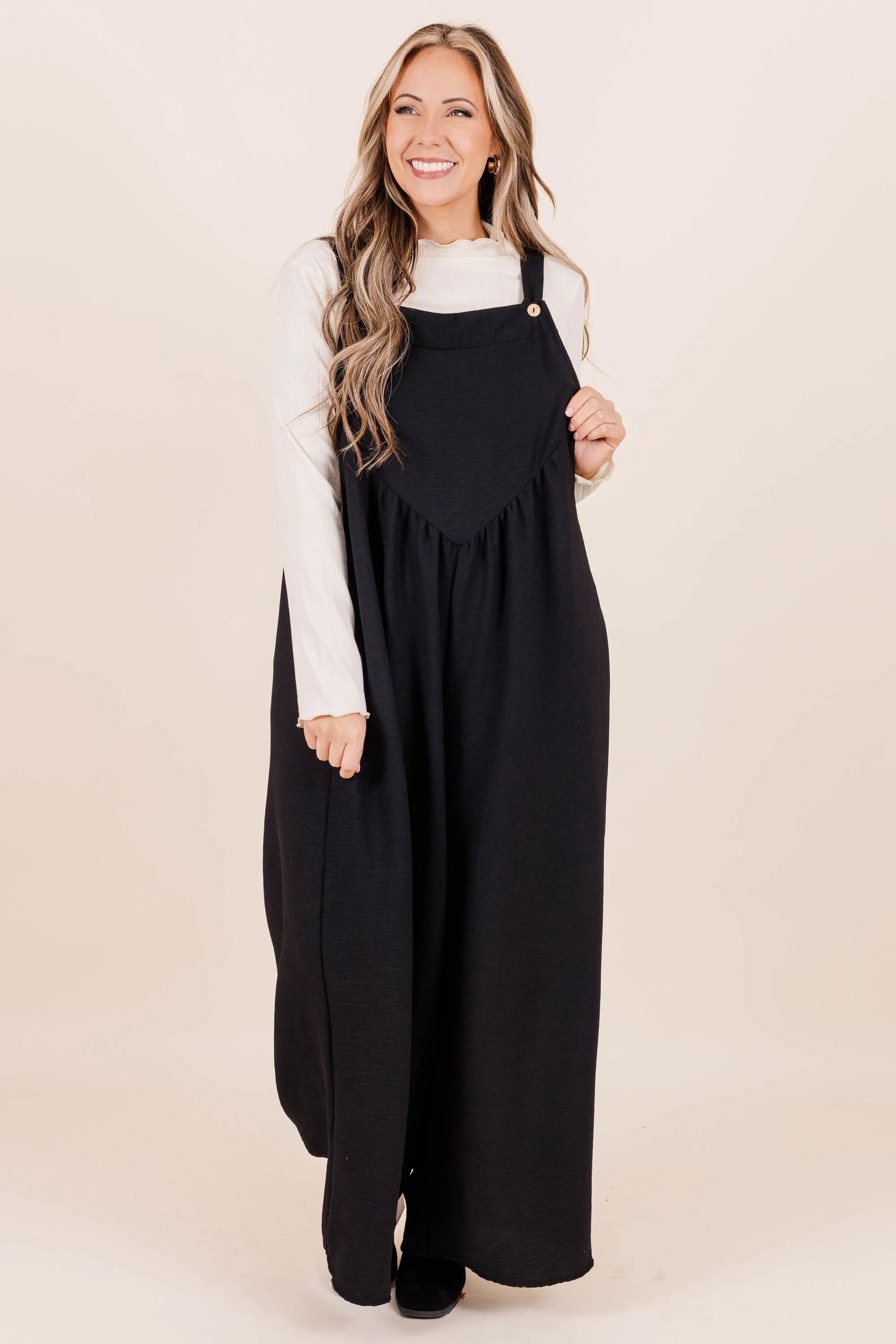 Got To Laugh Jumpsuit, Black - Weilaico
