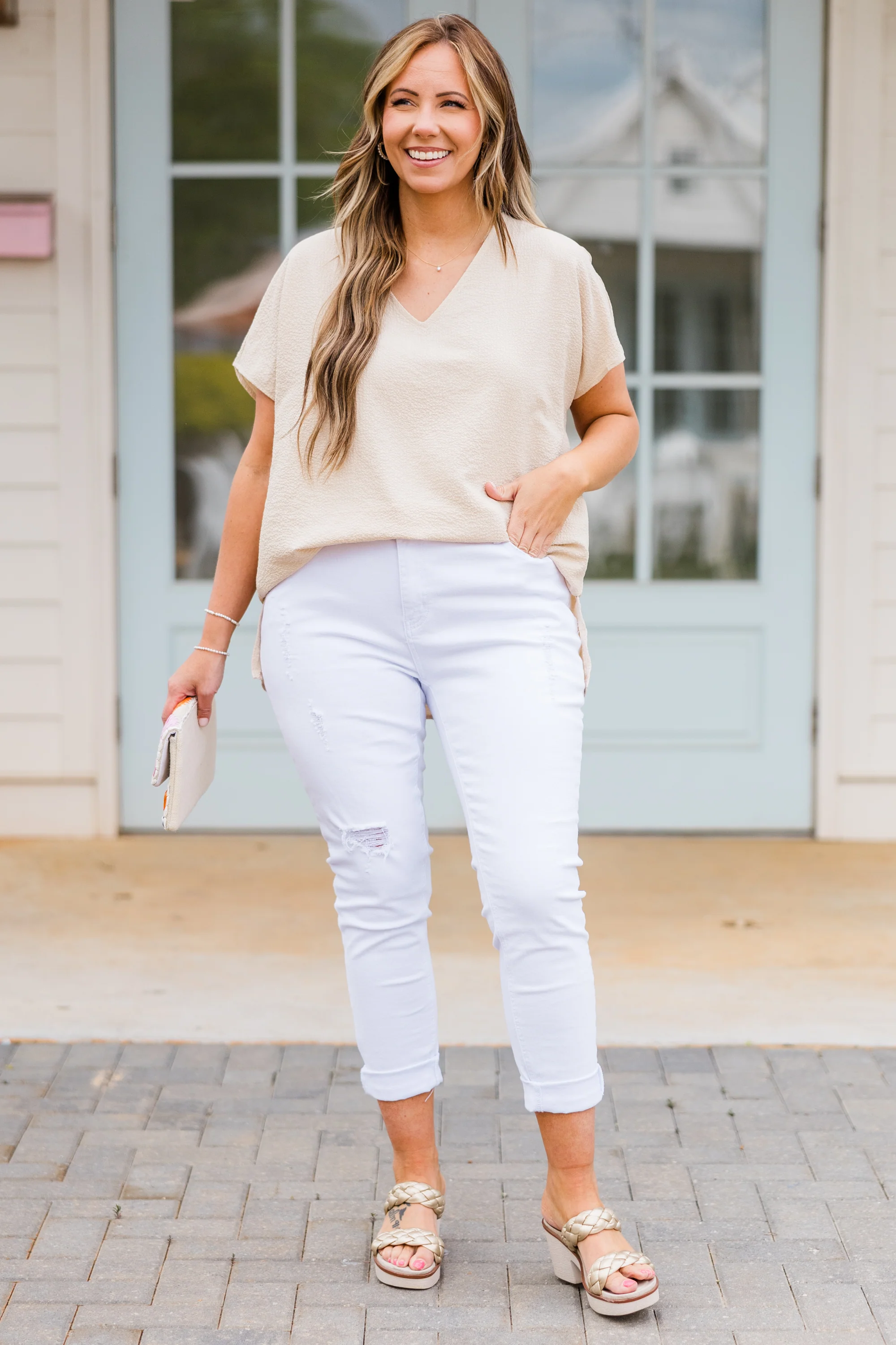 Our Oasis Top, Taupe - Weilaico