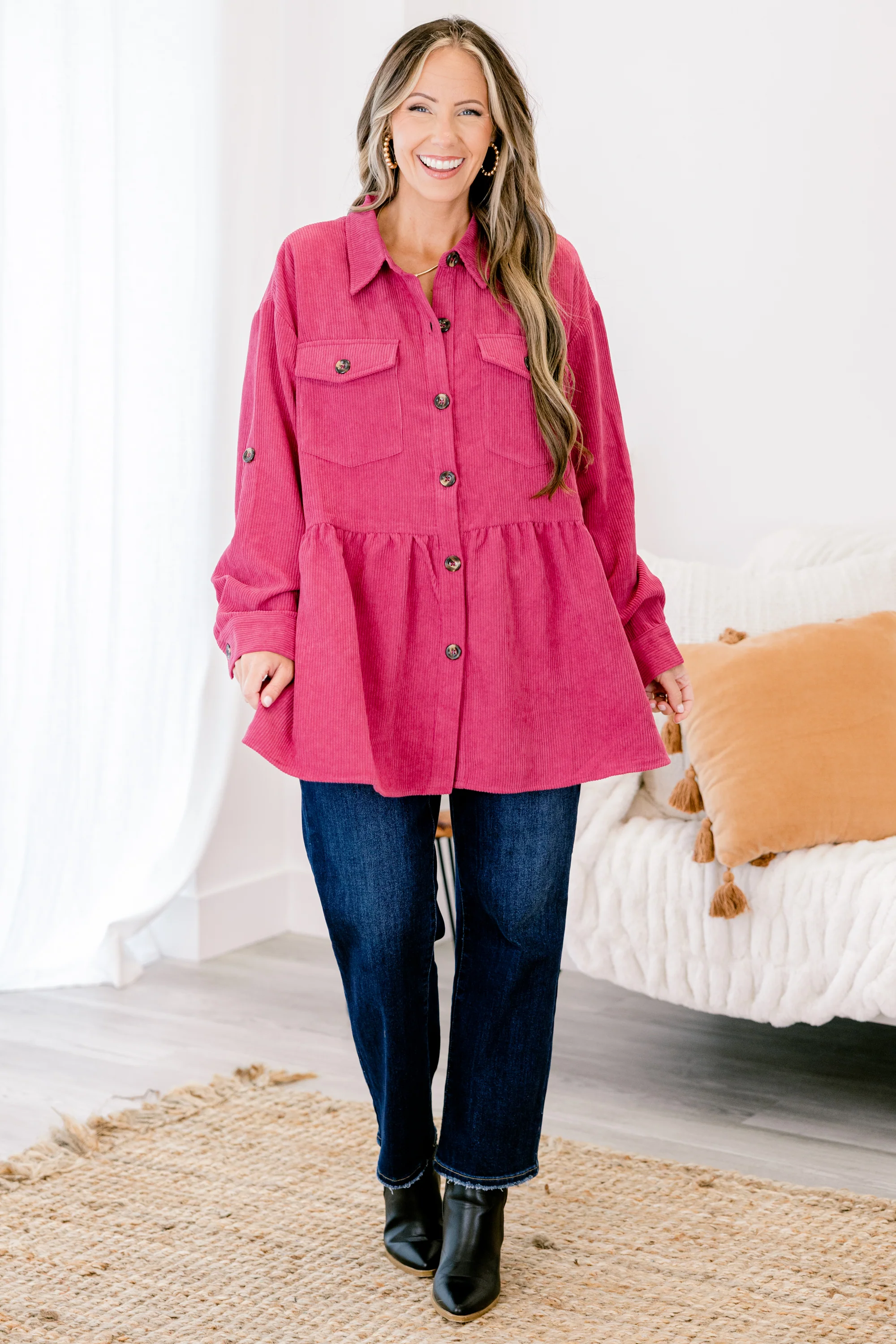 Love Without Limits Shacket, Magenta - Weilaico