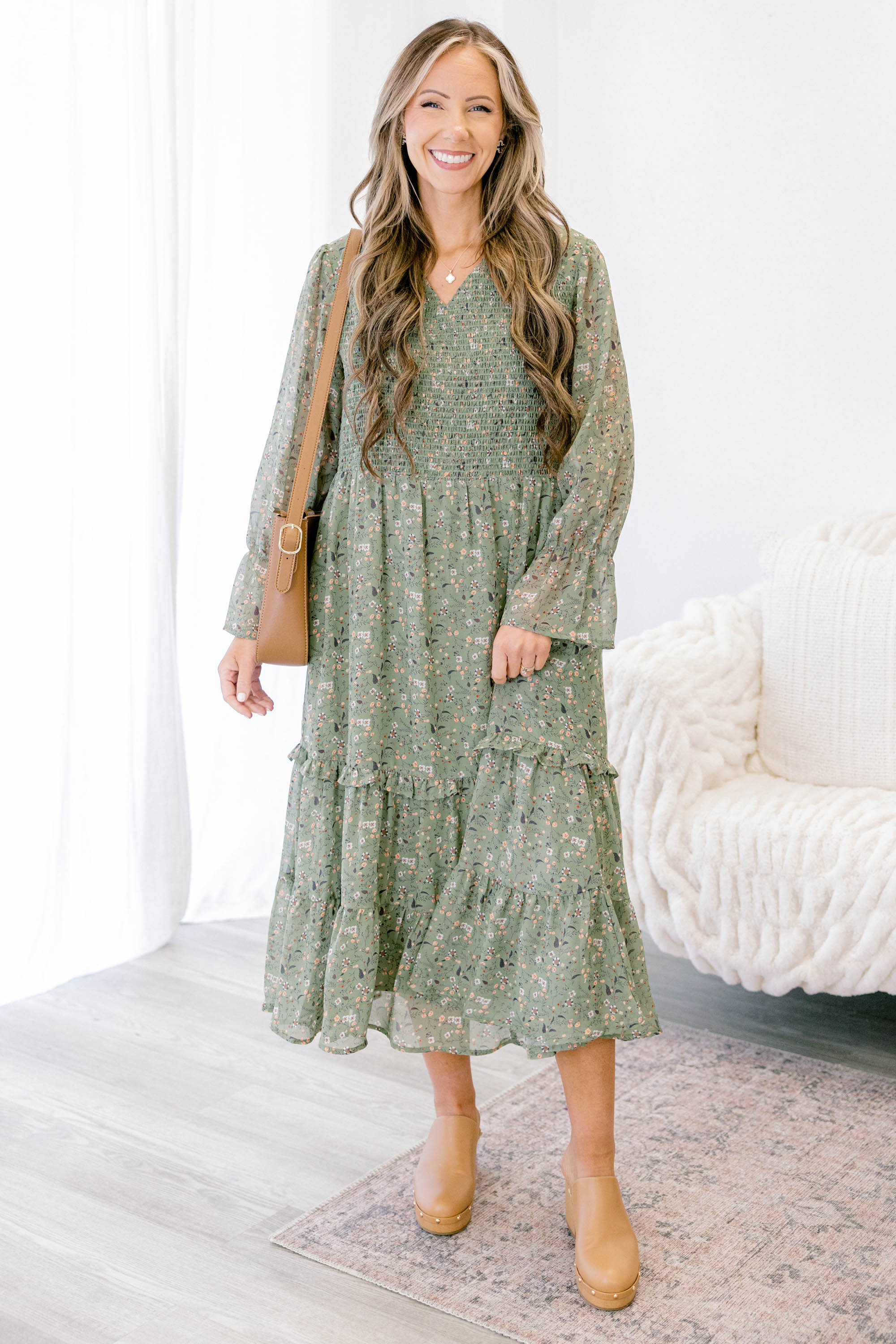 Montana Mornings Dress, Mint Floral - Weilaico
