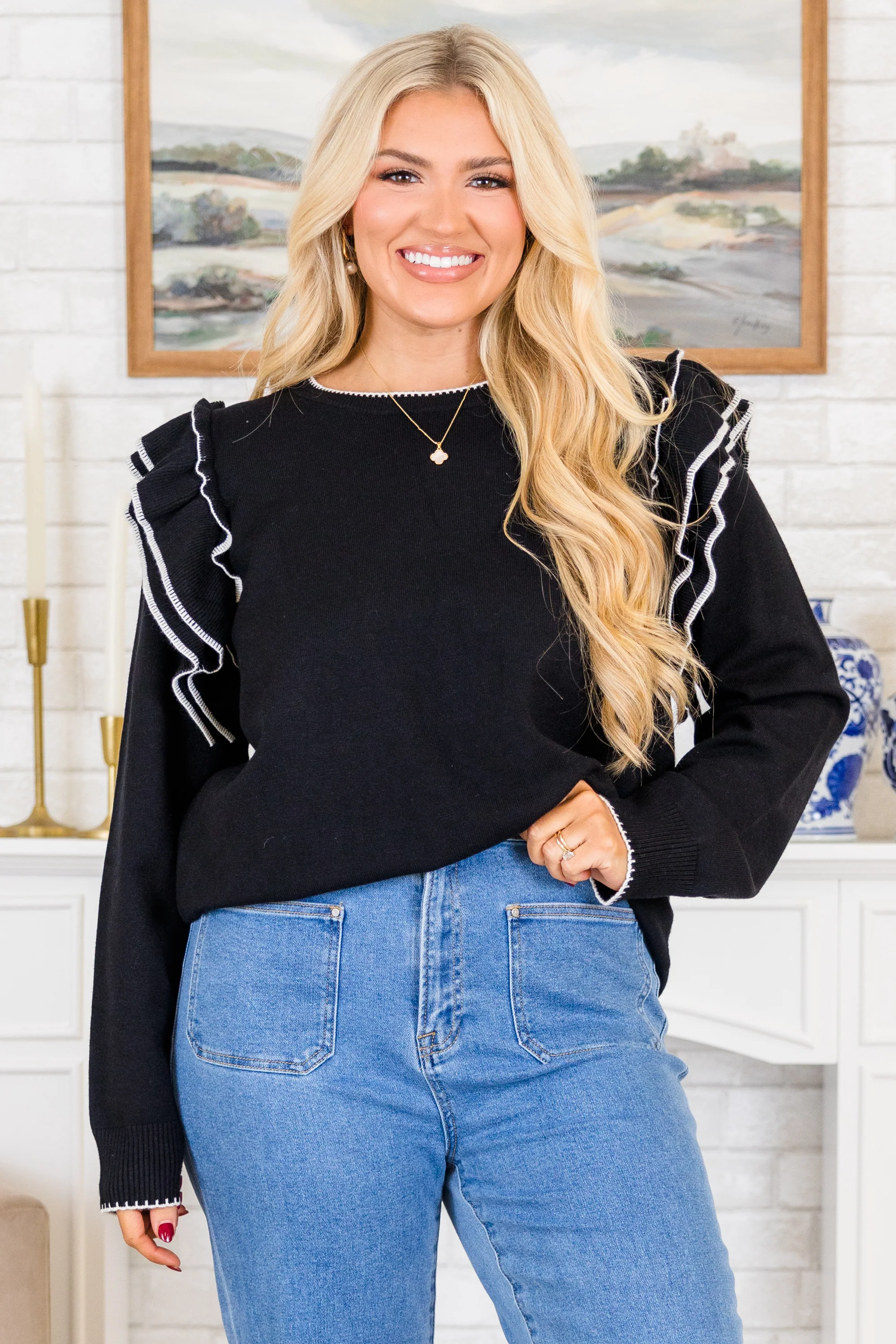 Always Timeless Sweater, Black - Weilaico