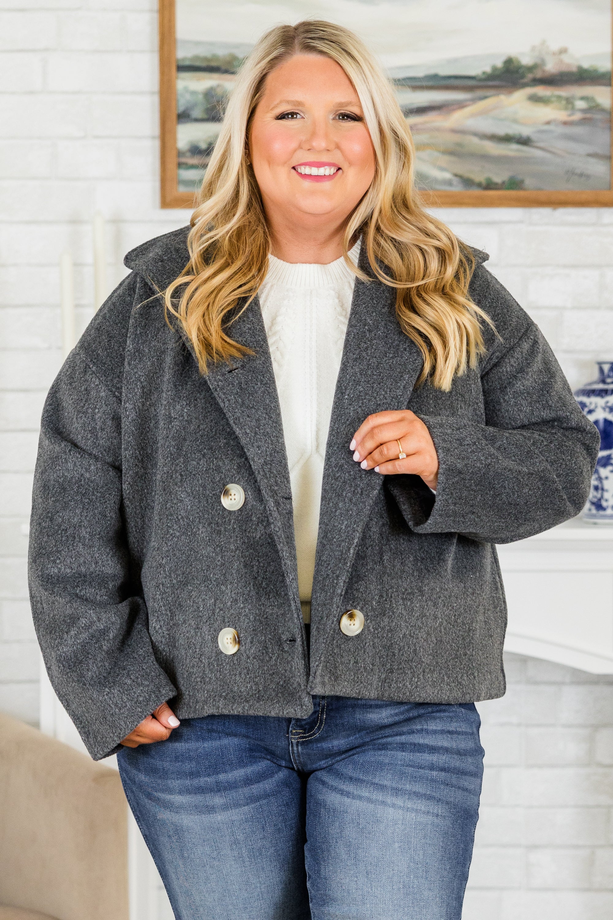 Ask Anyway Jacket, Gray - Weilaico