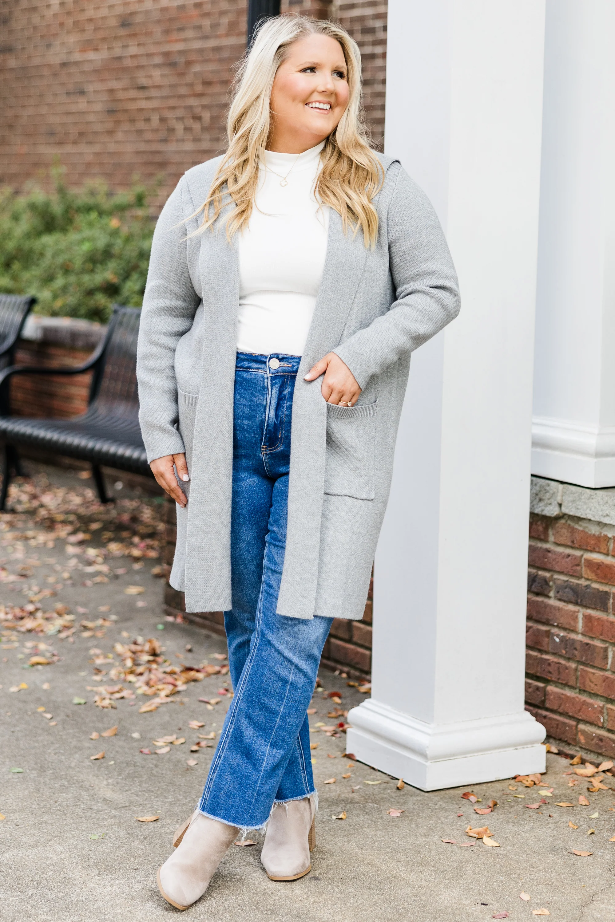 Give Me My Space Cardigan, Gray - Weilaico