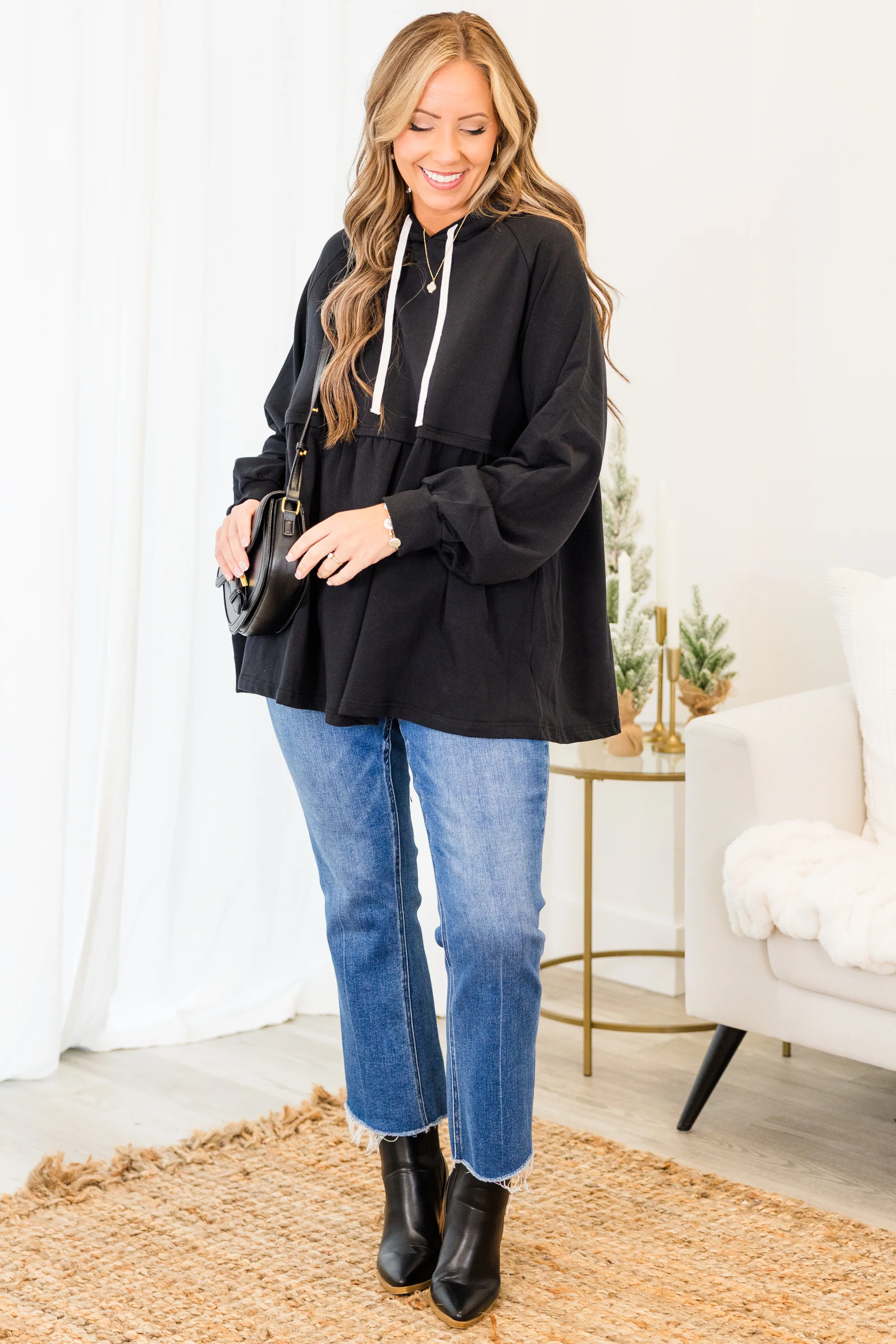 Admiring All Of You Hoodie, Black - Weilaico