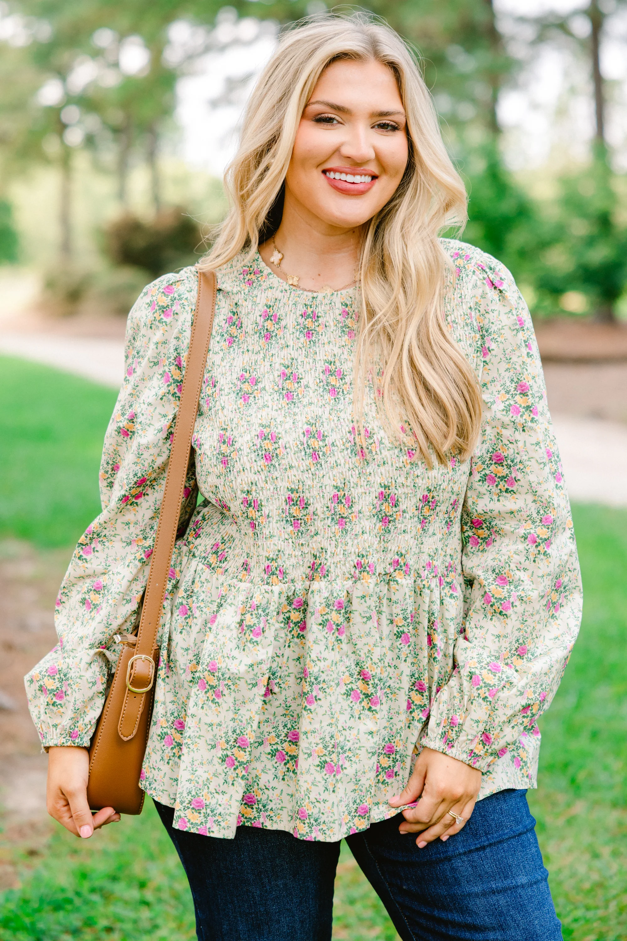 Wallflower Kisses Top, Ivory Floral - Weilaico