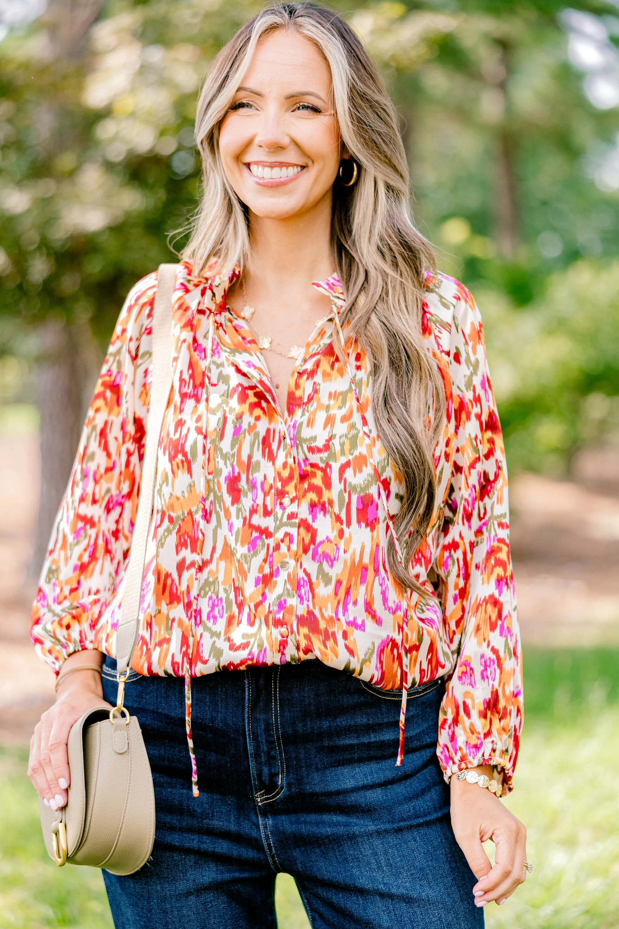 All In Due Time Top, Rust Multi - Weilaico