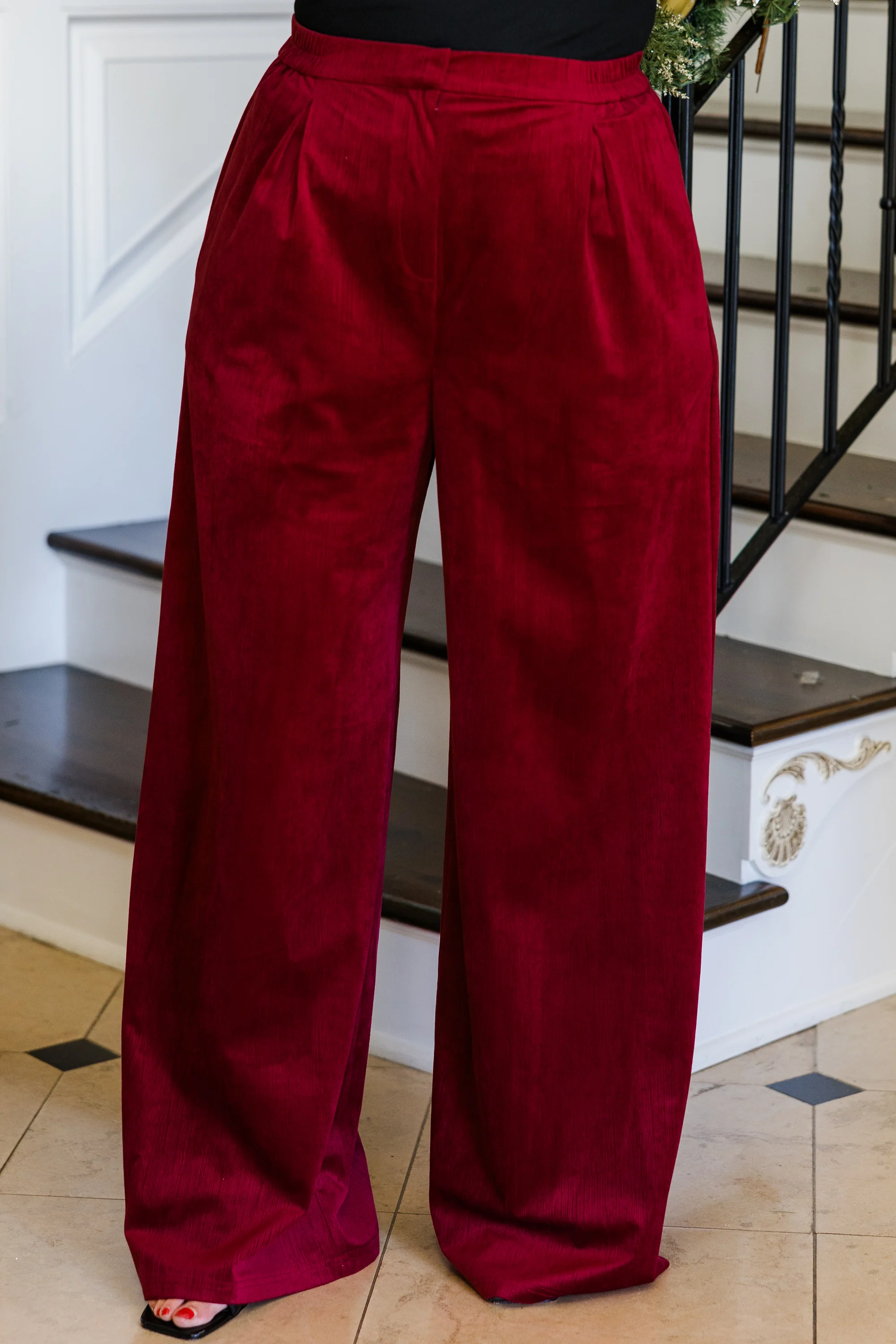 Under the Mistle-Glow Pants, Red - Weilaico