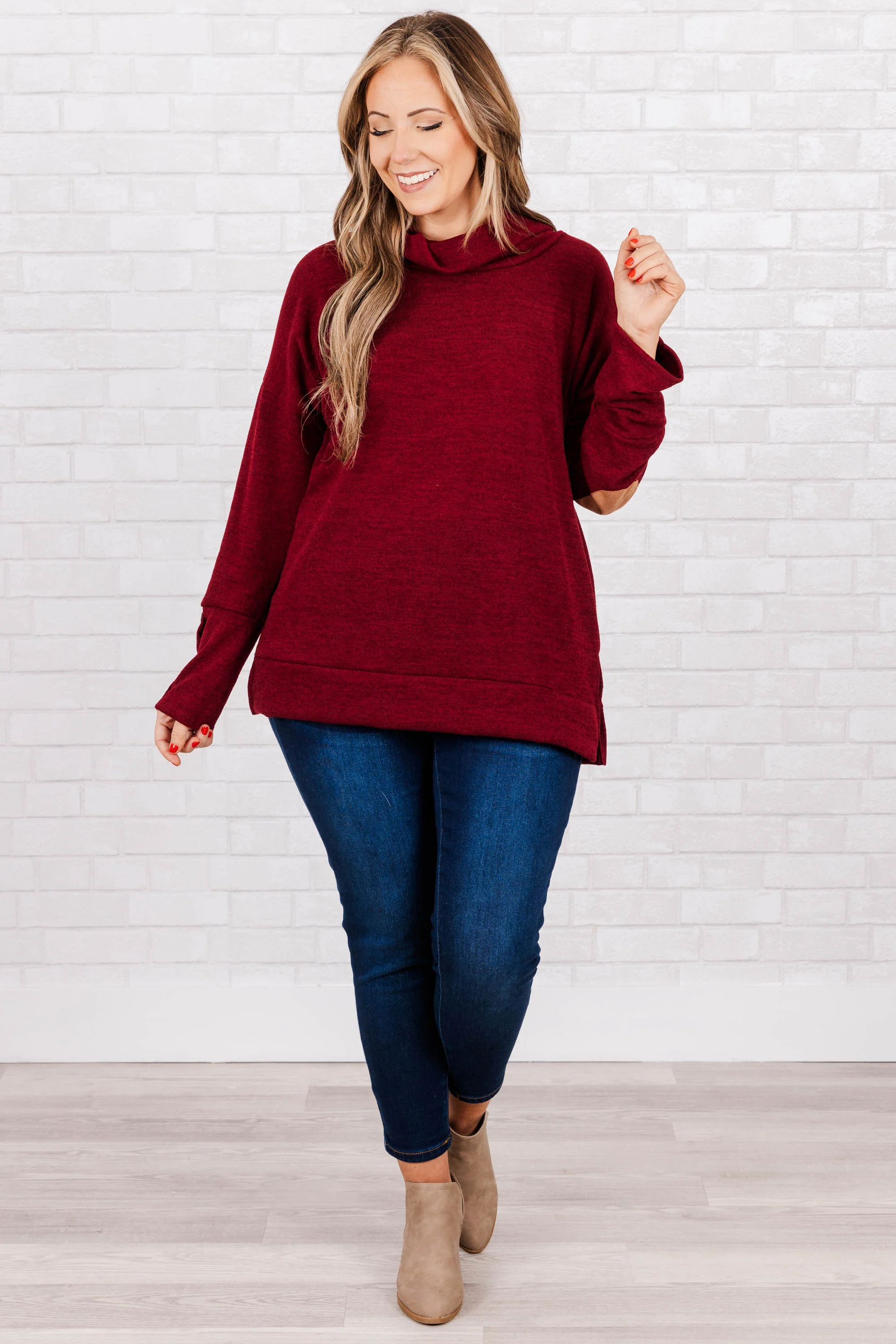 Replay The Night Sweater, Burgundy - Weilaico