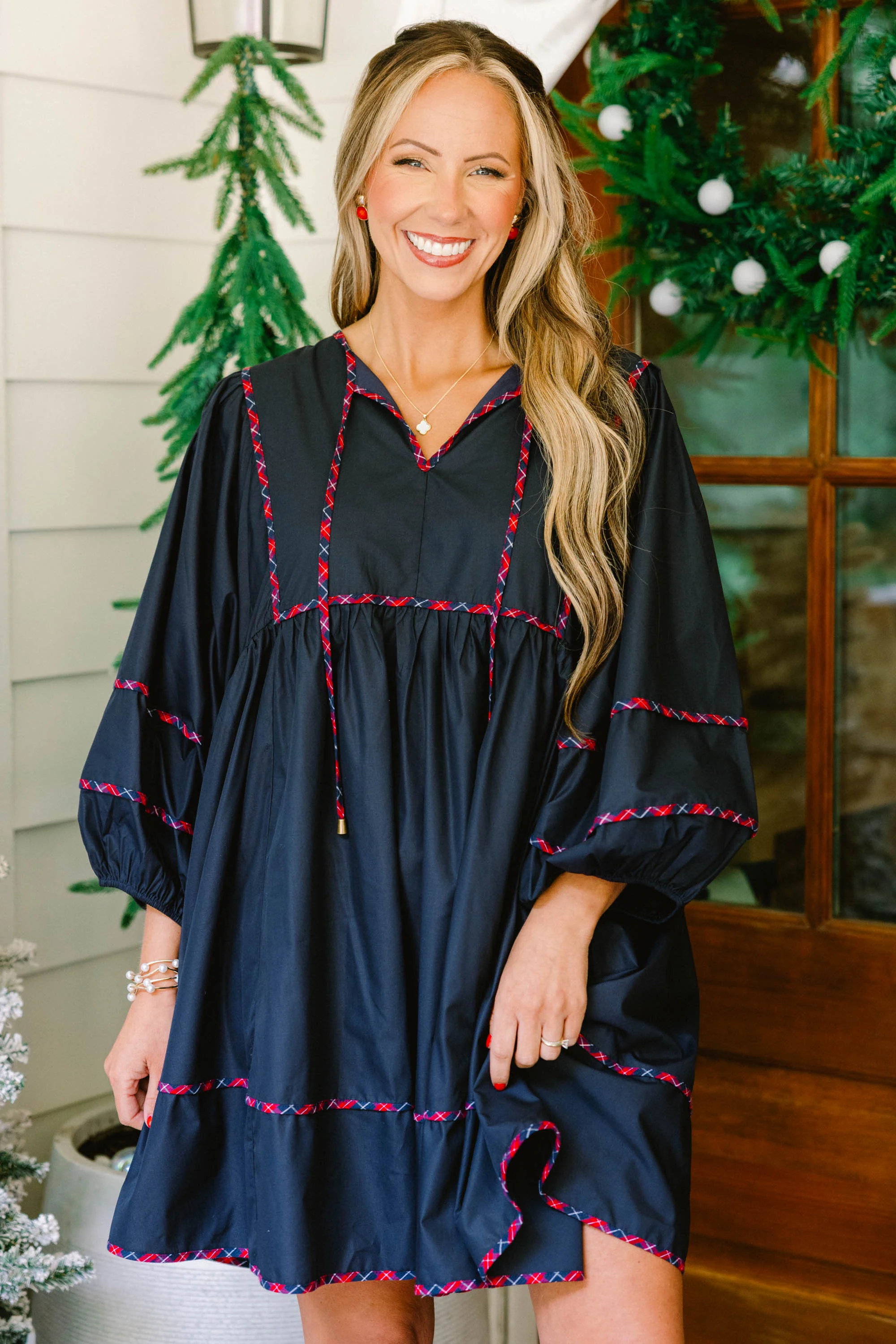 Stuck In Your Ways Dress, Navy - Weilaico