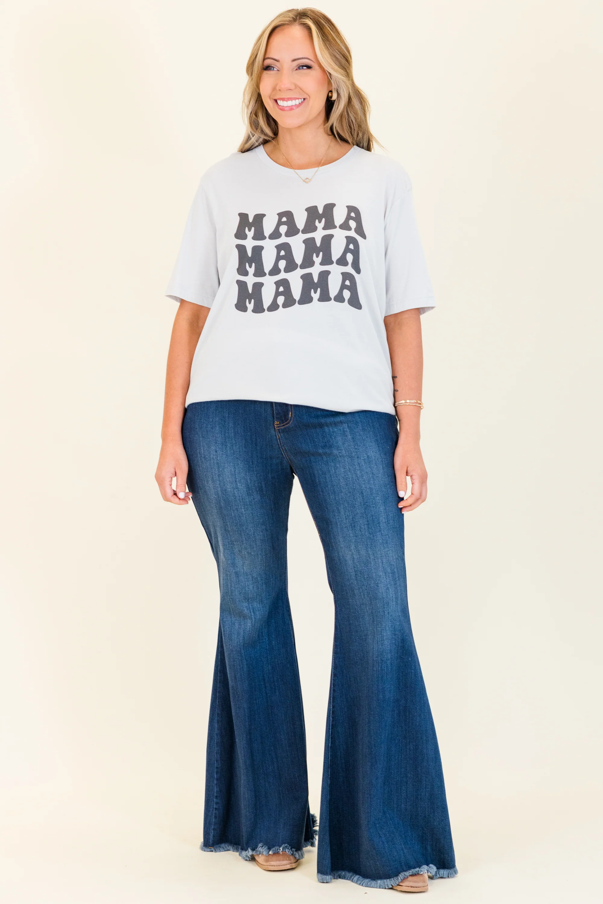 Mama Mama Mama Tee, Silver - Weilaico