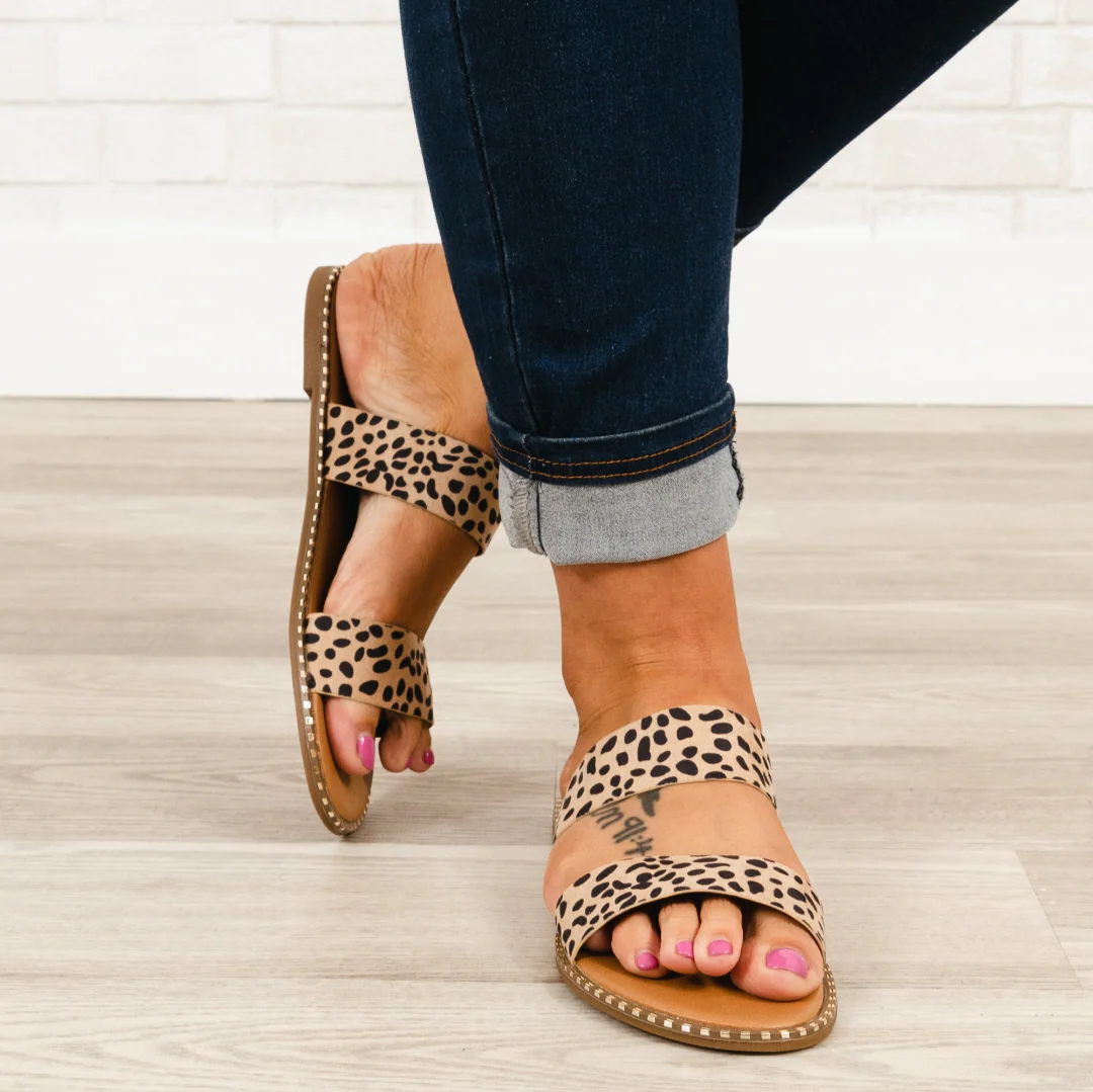 Summer Sippin' Sandals, Cheetah - Weilaico