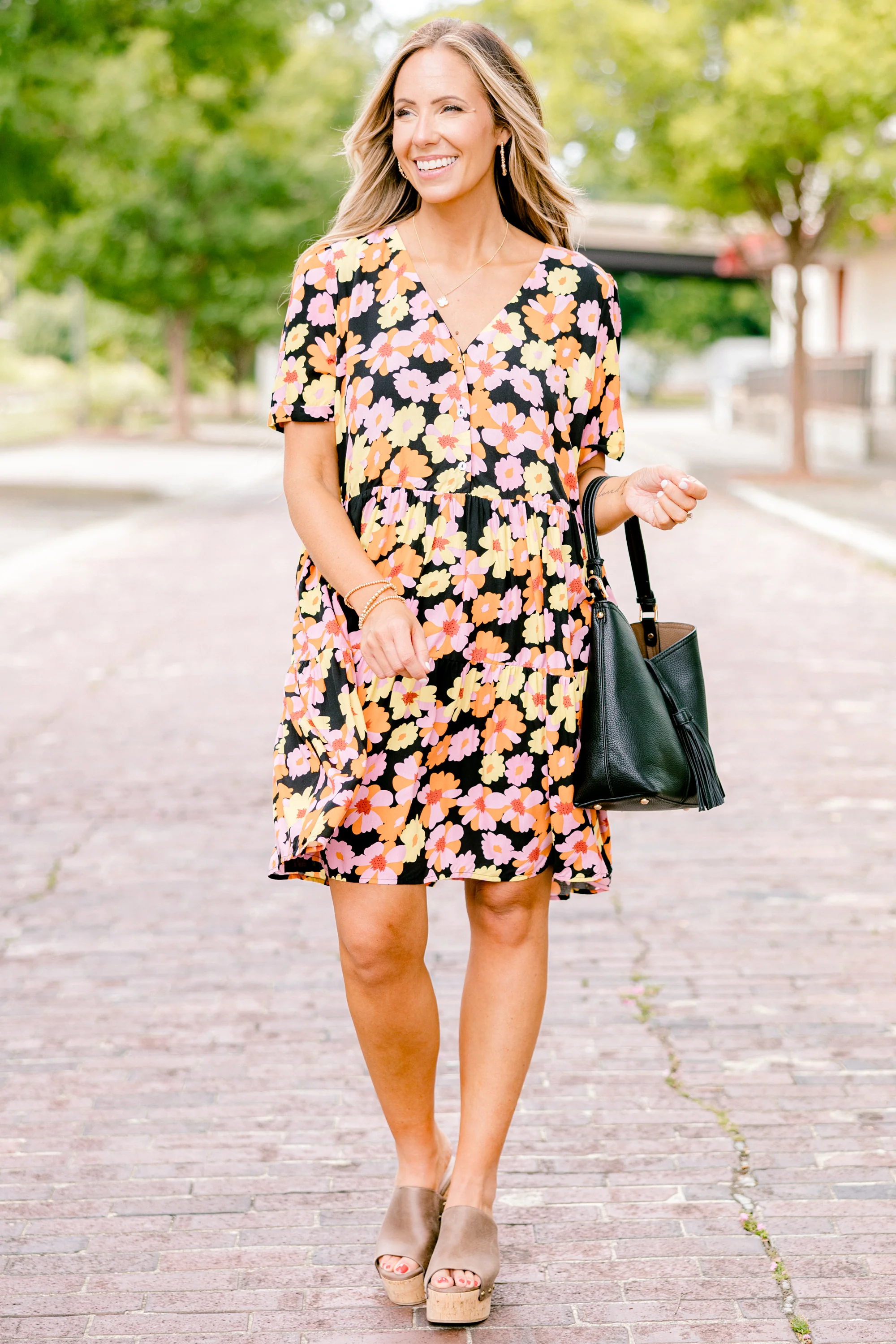 Never Growing Up Babydoll Dress, Black - Weilaico