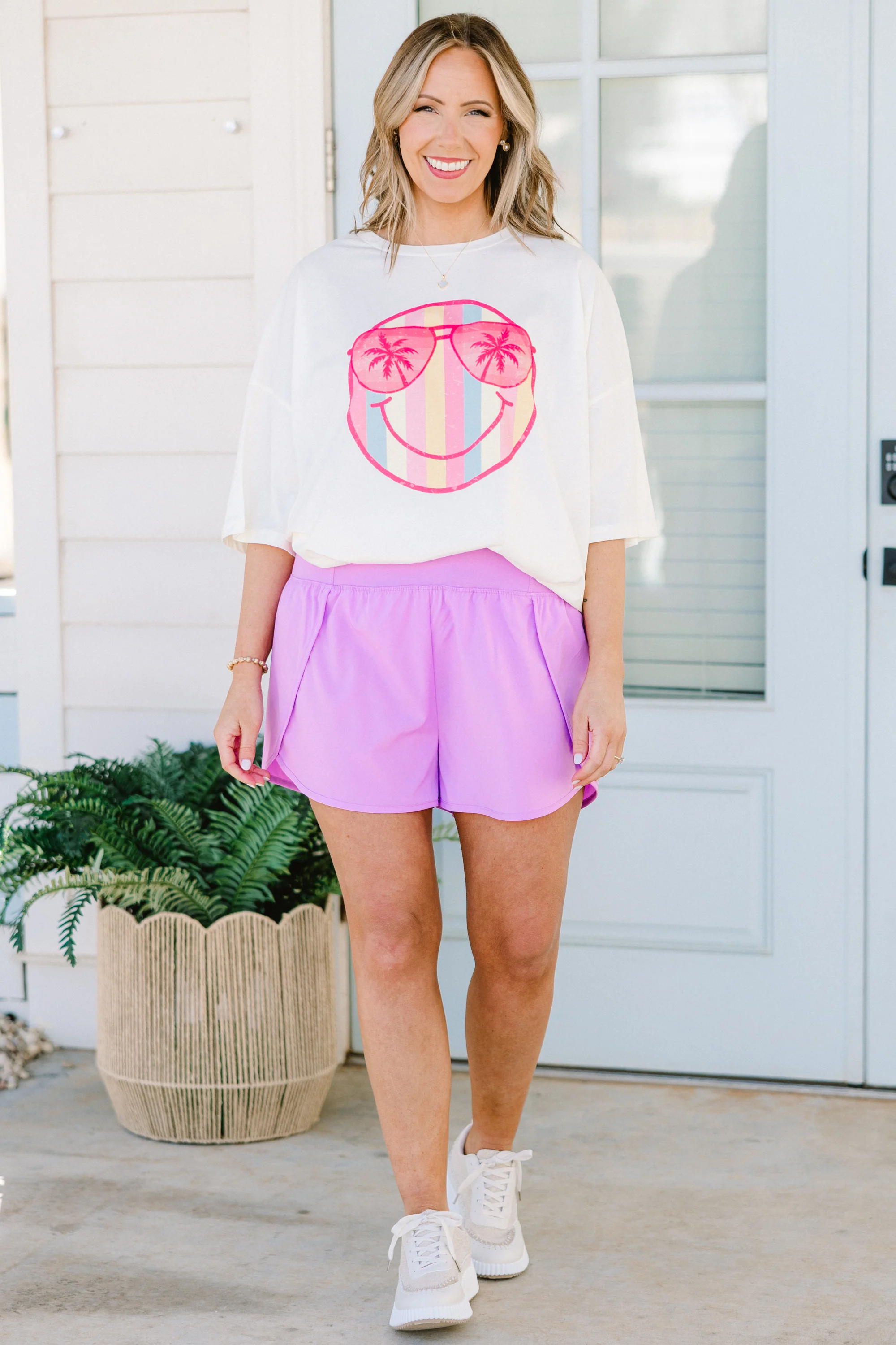 Sporty Chic Shorts, Lavender - Weilaico