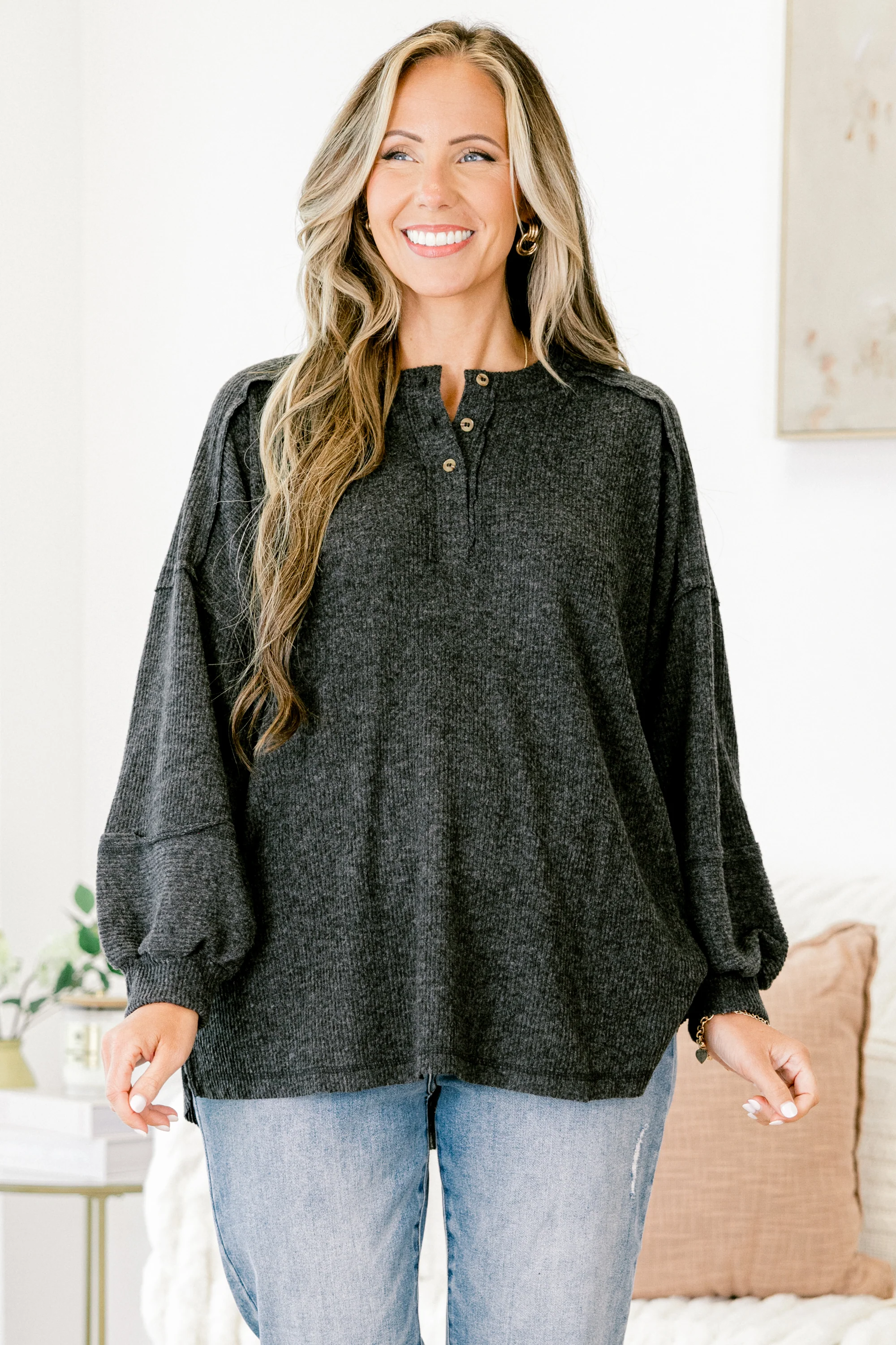 Chill Days Sweater, Black - Weilaico