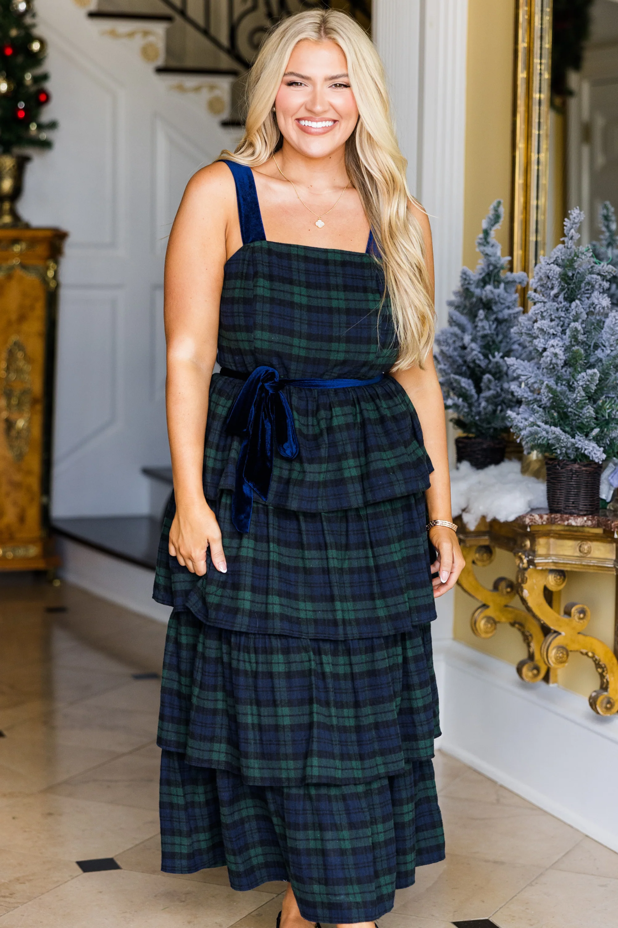 Glimpse of Grace Dress, Black Watch - Weilaico