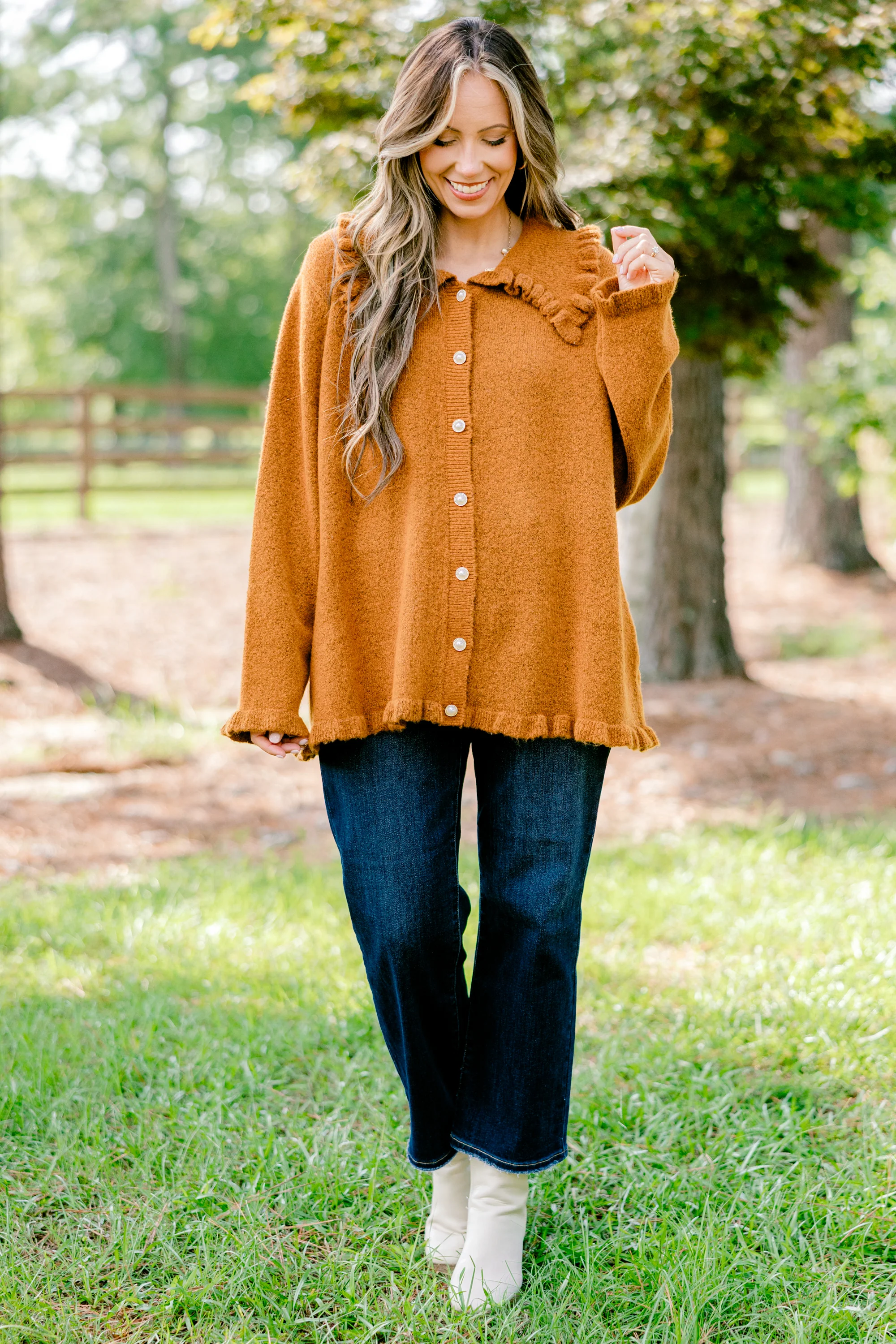 Perfectly Peaceful Cardigan, Brown - Weilaico