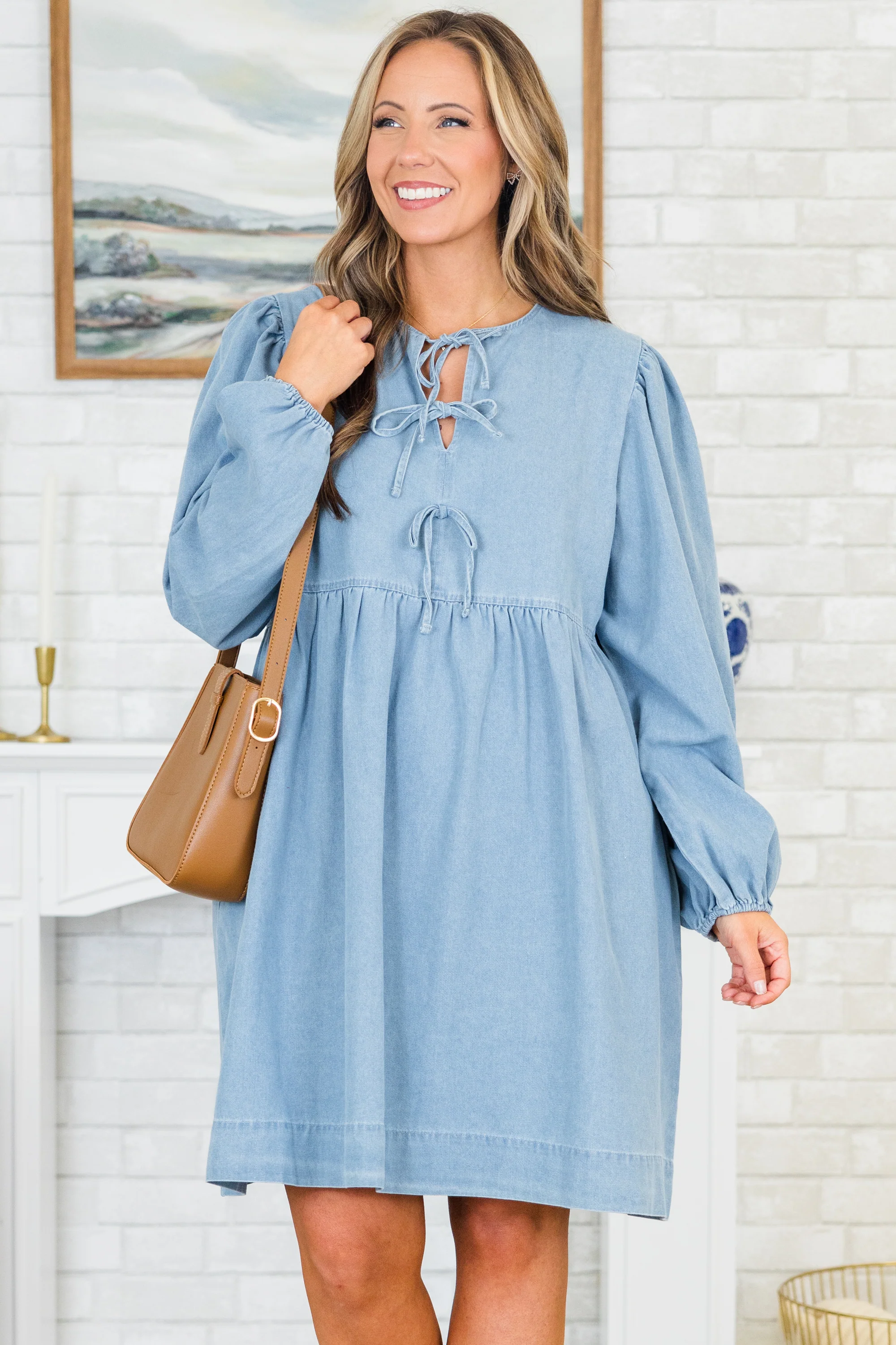 Matching Moments Dress, Light Denim - Weilaico