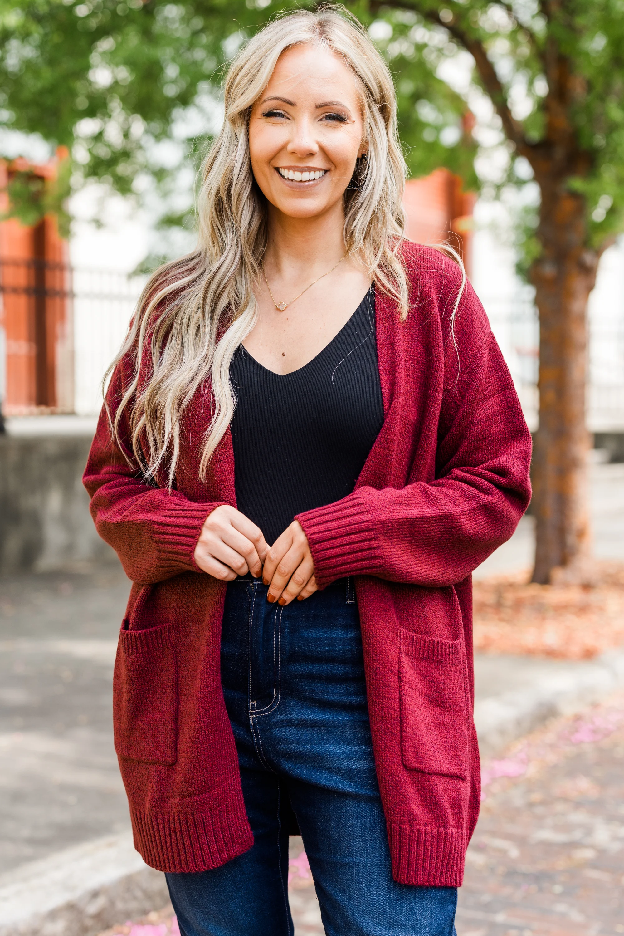 Go Everywhere Cardigan, Cabernet - Weilaico