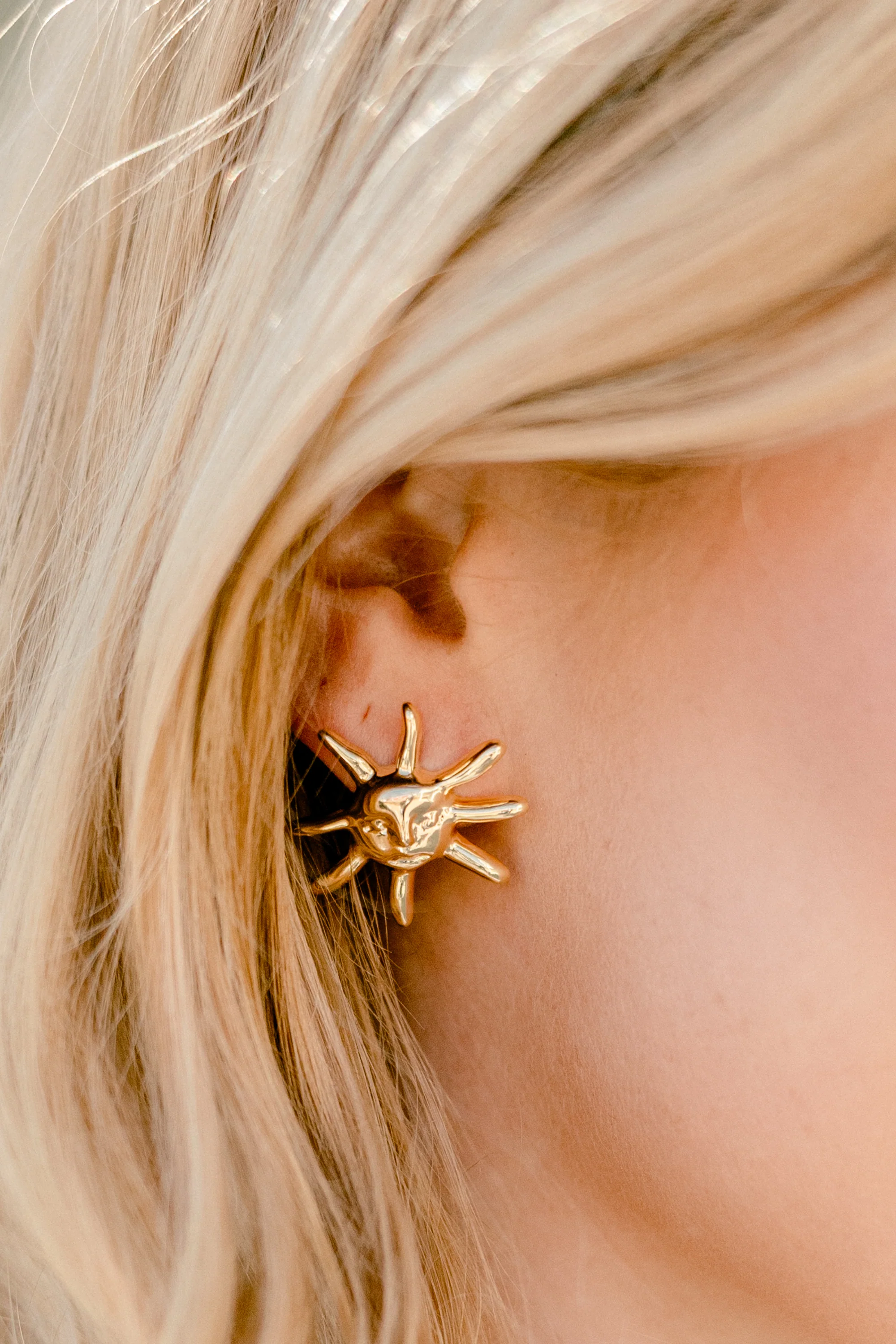 Just Letting It Be Earrings, Gold - Weilaico