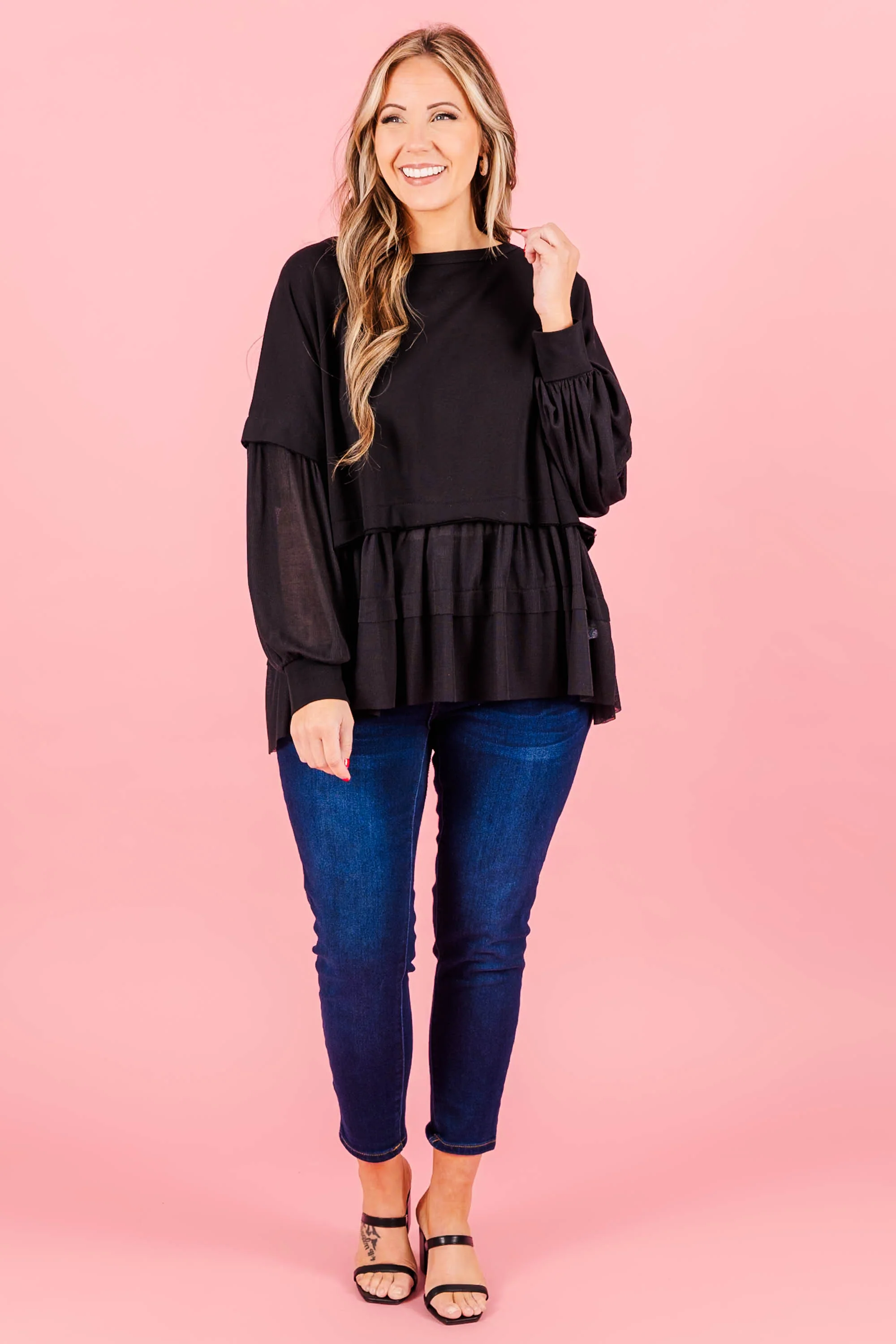 My Kind Of Fun Top, Black - Weilaico