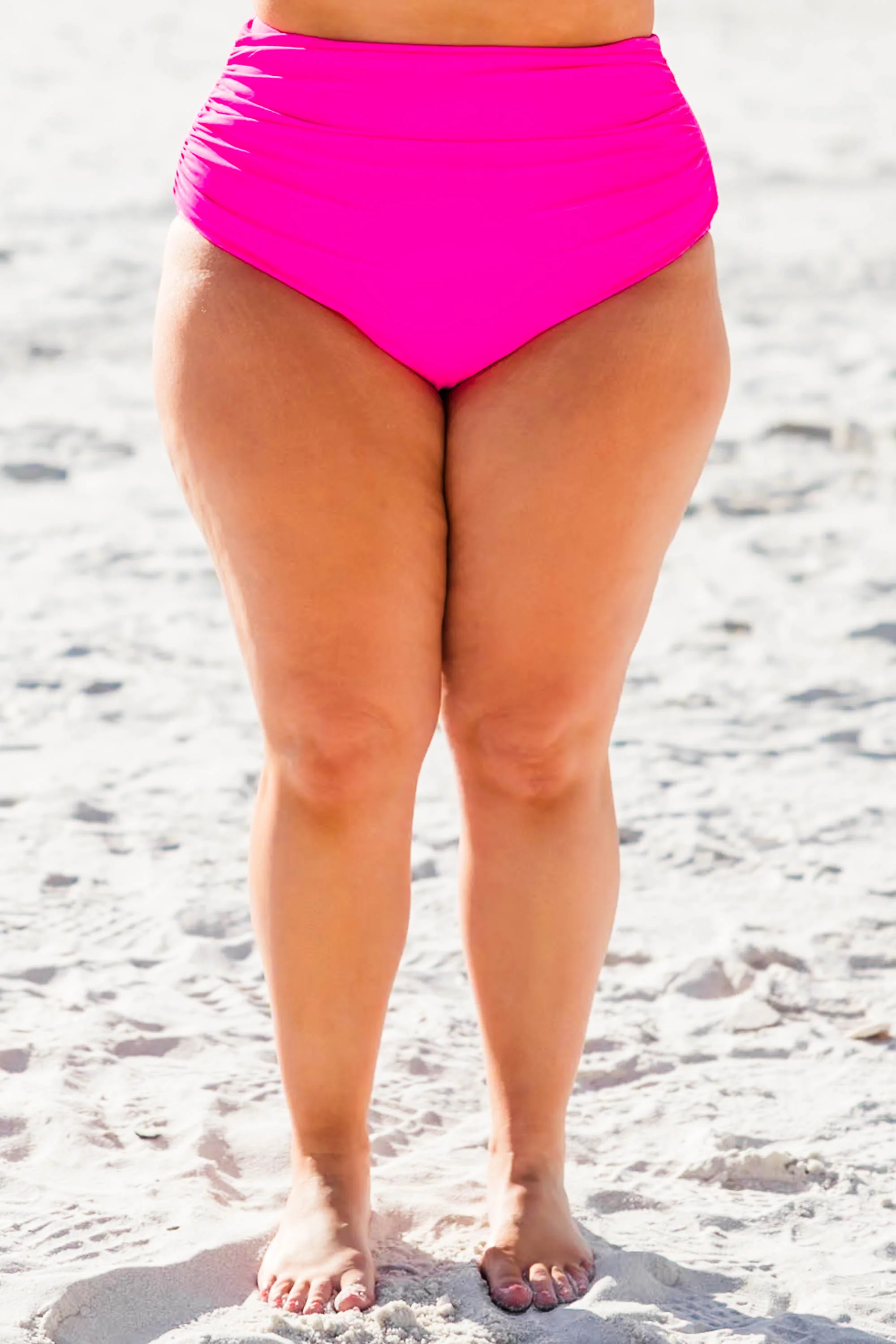 Proceed Into Paradise Swim Bottom, Neon Pink - Weilaico