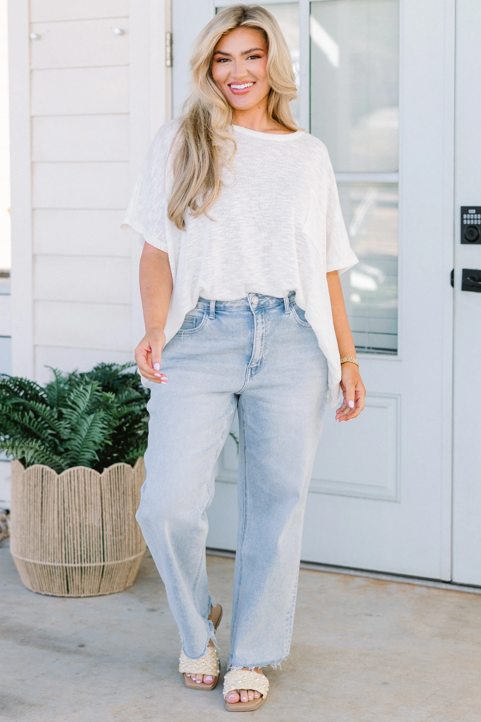 Hard At Work Jeans, Light Wash - Weilaico