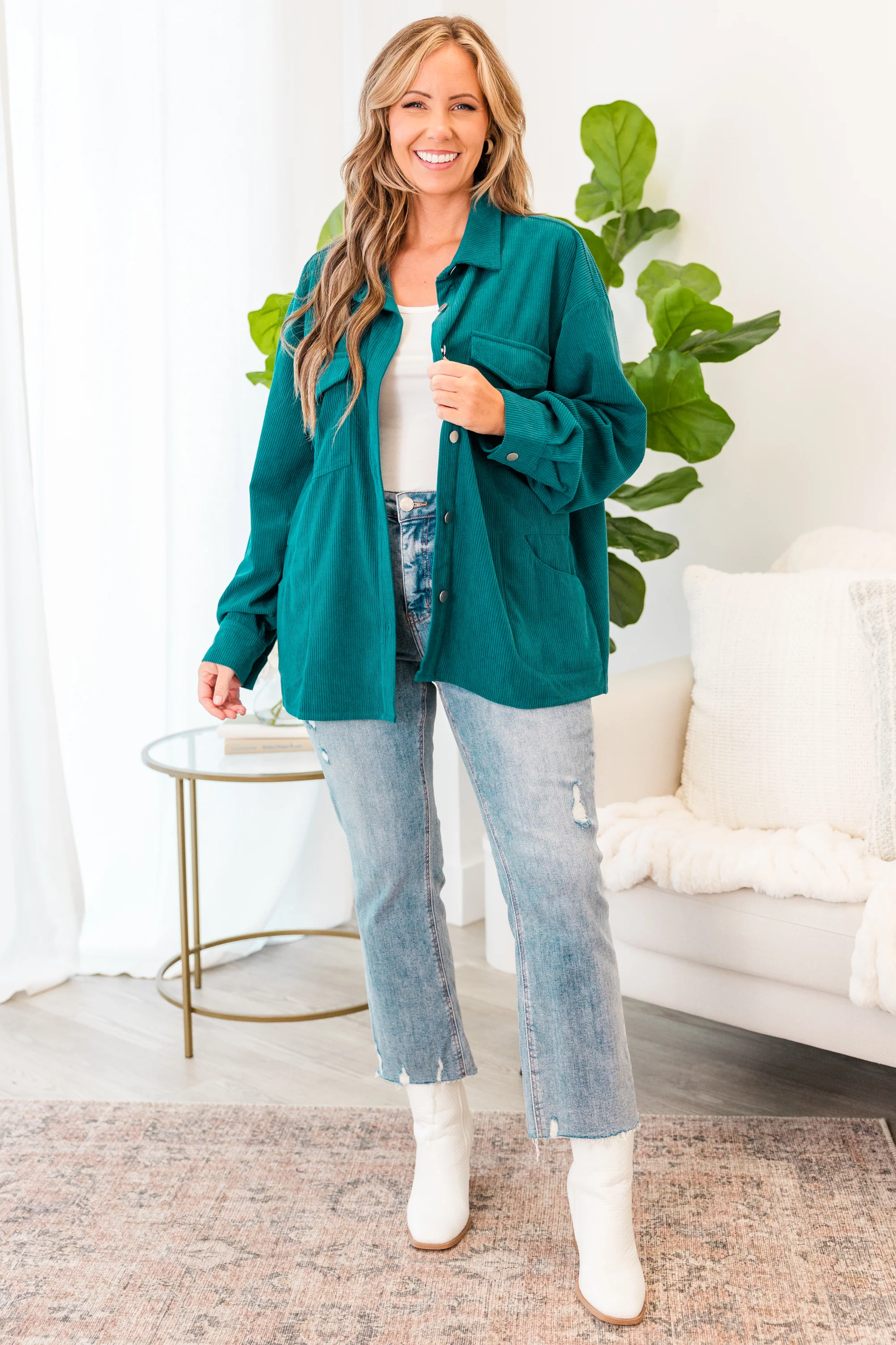 I Love The Cold Jacket, Teal - Weilaico