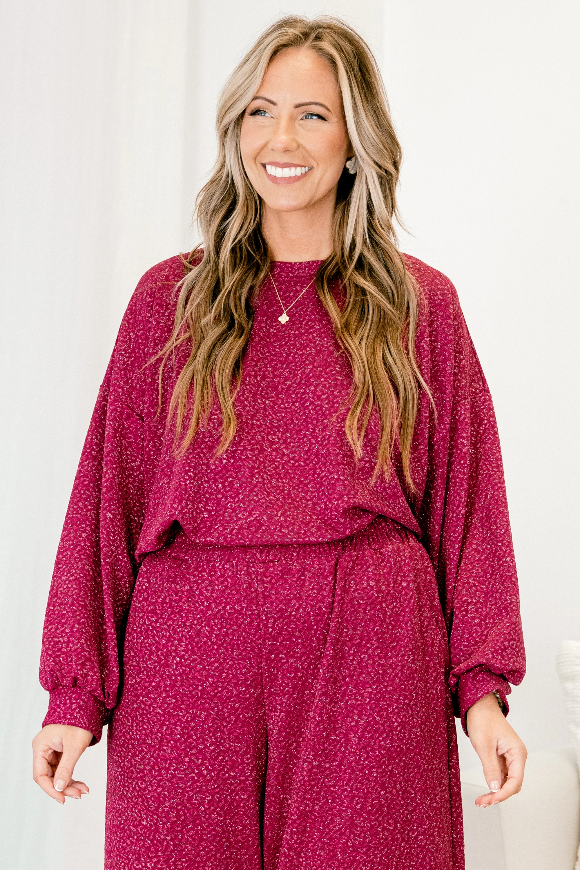 Always Glam Season Top, Magenta - Weilaico