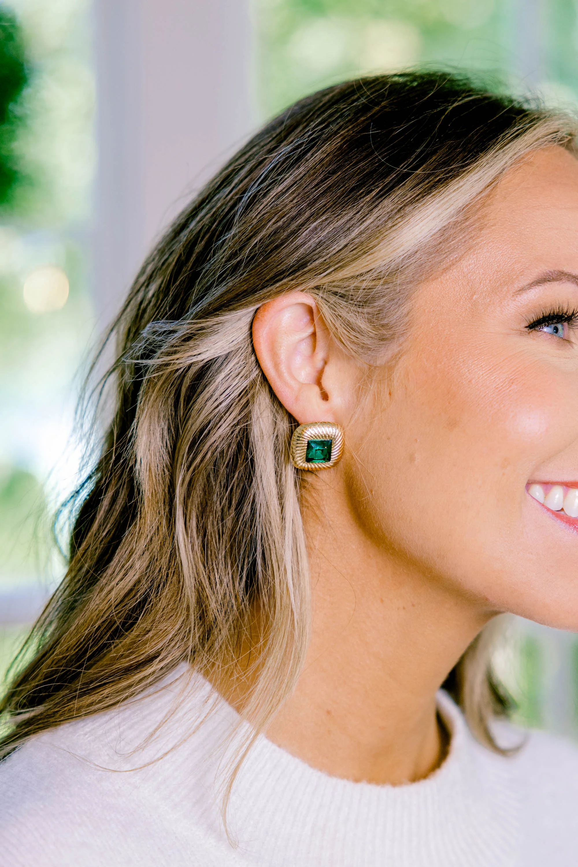 Dash Away Earrings, Green - Weilaico