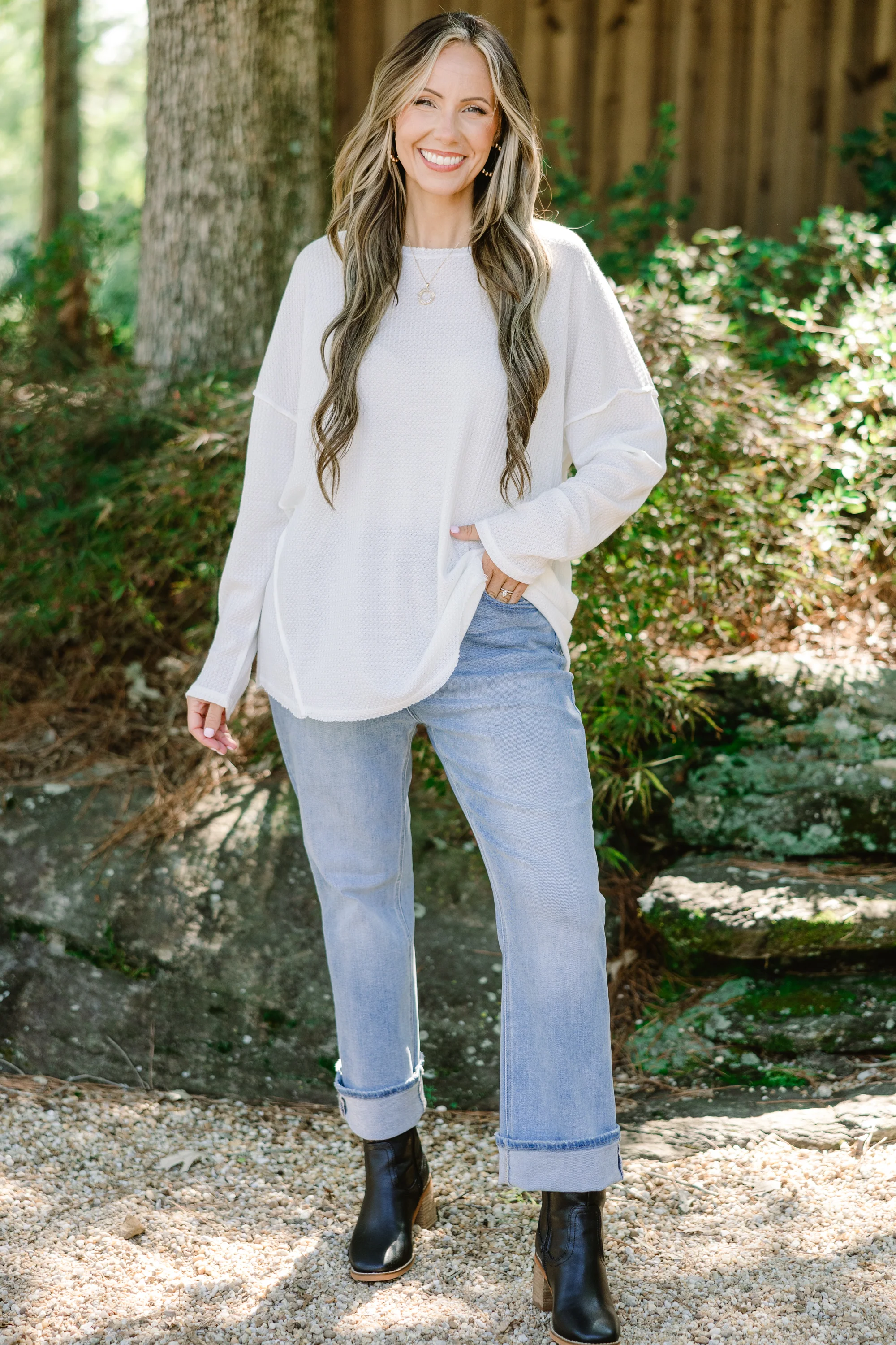 Can't Stop Love Top, Ivory - Weilaico