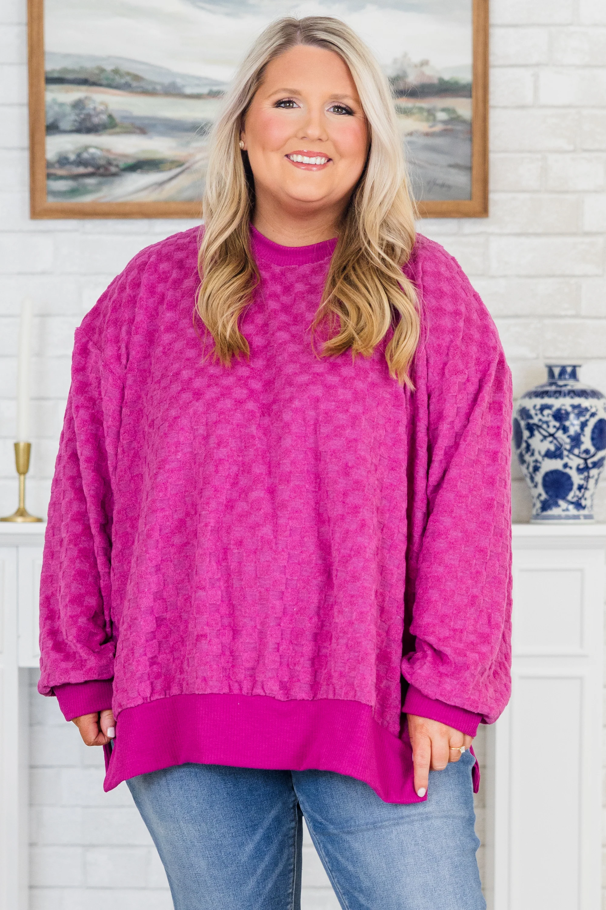 Pursuit Of Joy Sweater, Purple - Weilaico